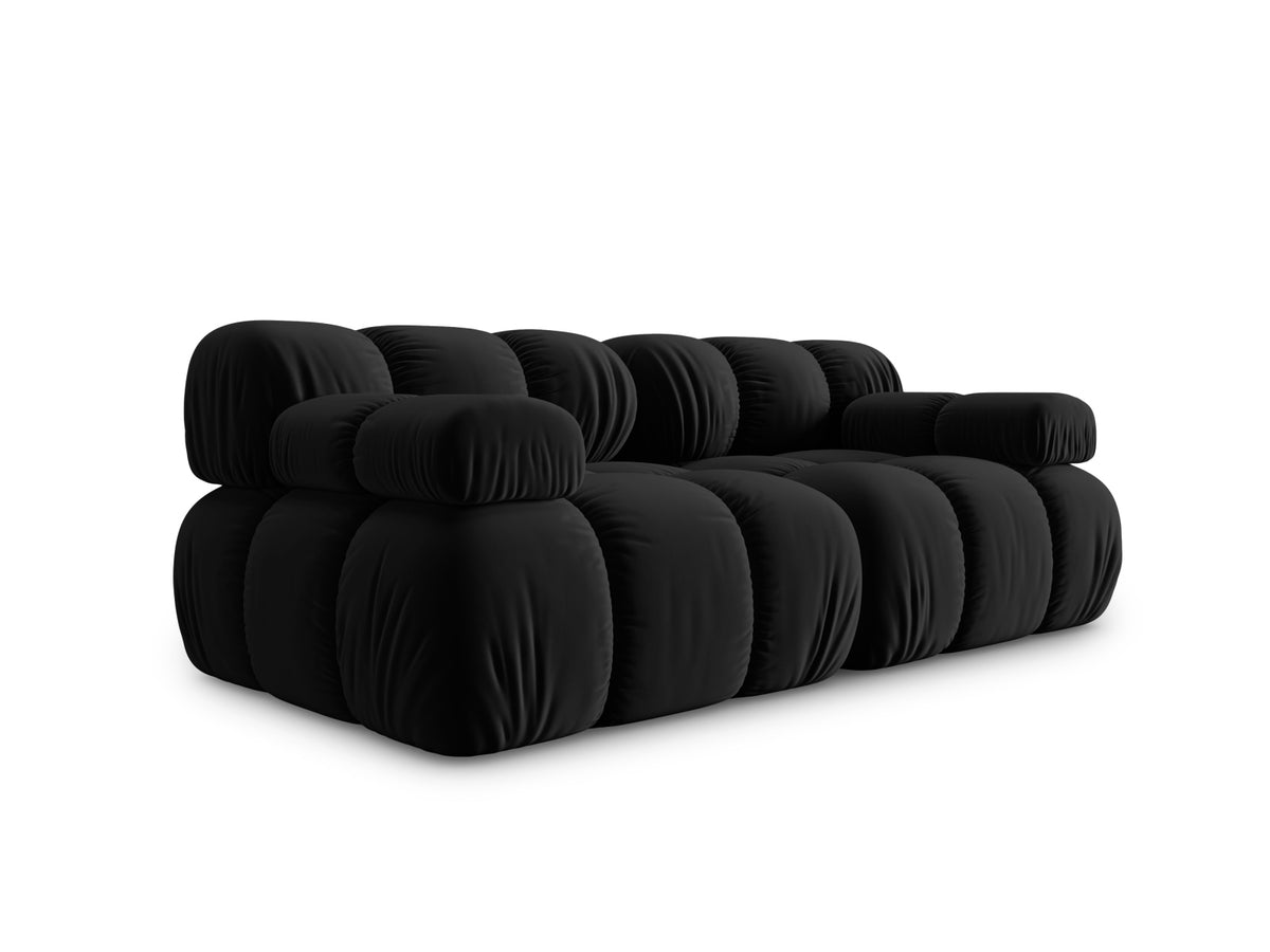 Bellis Velour modulares Sofa 2 Sitzer 94cm in Black-Bluvel präsentiert im Onlineshop von KAQTU Design AG. 3er Sofa ist von Micadoni