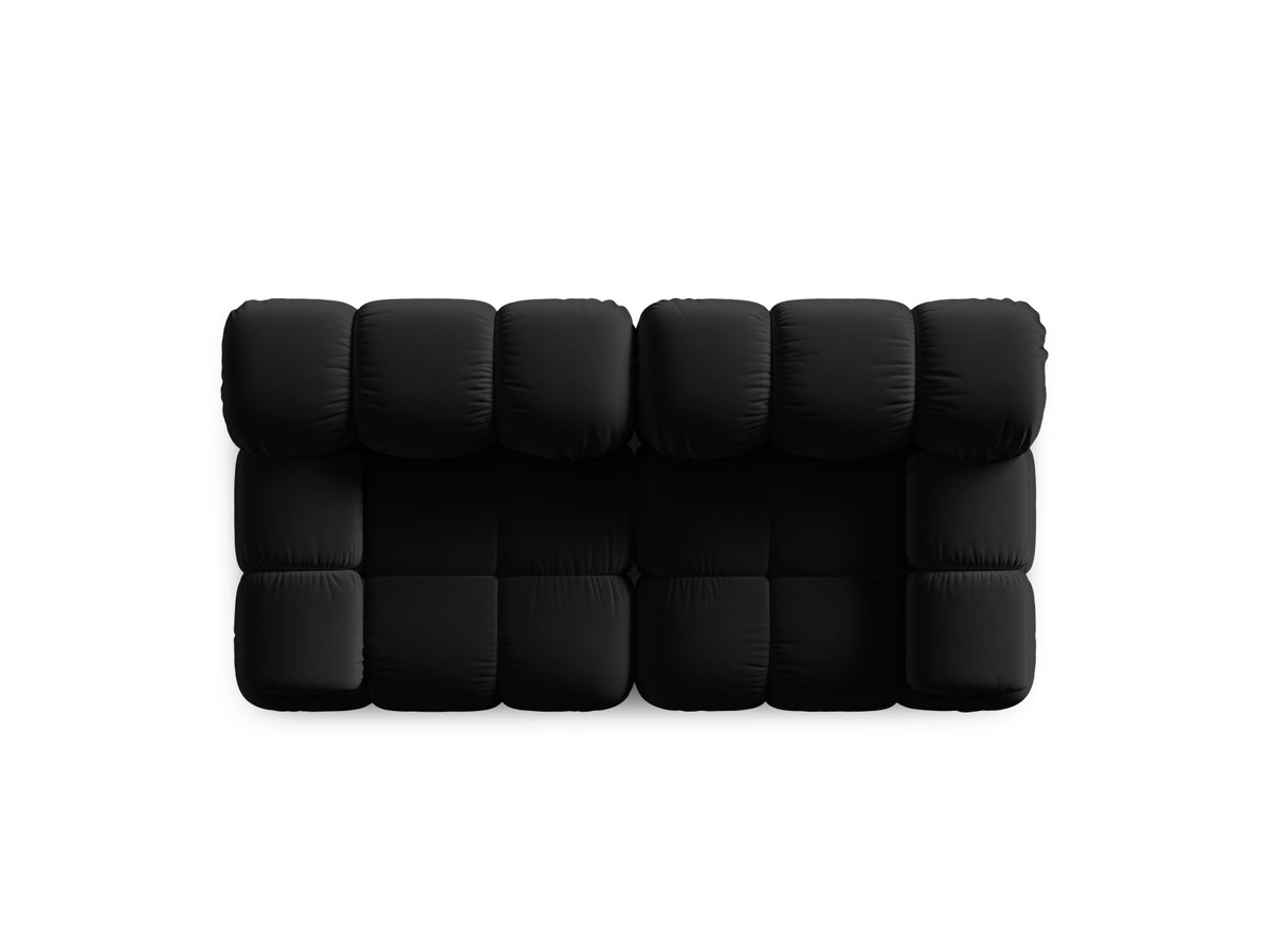 Bellis Velour modulares Sofa 2 Sitzer 94cm in Black-Bluvel präsentiert im Onlineshop von KAQTU Design AG. 3er Sofa ist von Micadoni