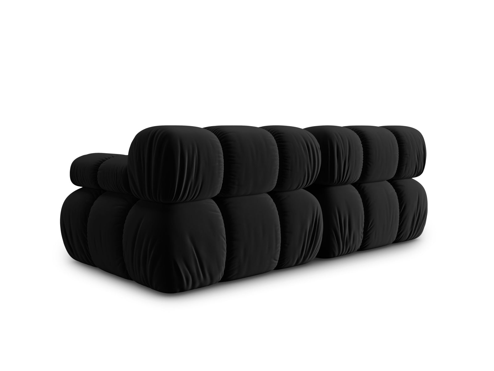 Modulares Bellis Velour 2-Sitzer Sofa in edlem Schwarz-Bluvel, 94 cm, perfekt für moderne Wohnkonzepte und vielseitige Raumgestaltung.