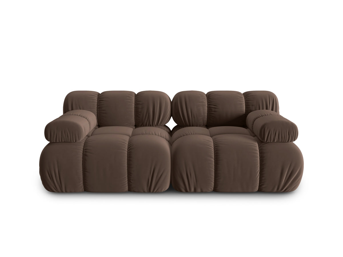 Bellis Velour modulares Sofa 2 Sitzer 94cm in Dark Brown-Bluvel präsentiert im Onlineshop von KAQTU Design AG. 3er Sofa ist von Micadoni