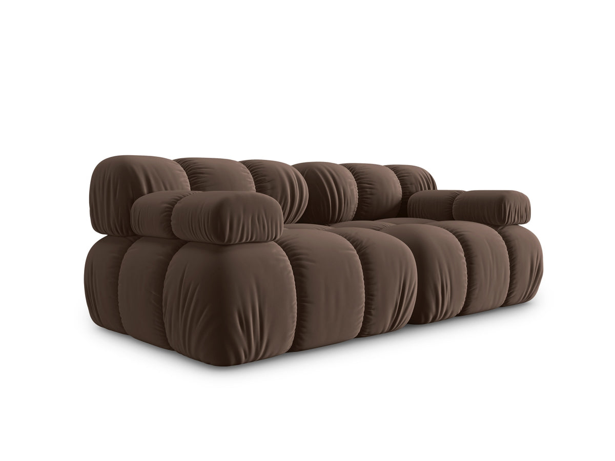 Bellis Velour modulares Sofa 2 Sitzer 94cm in Dark Brown-Bluvel präsentiert im Onlineshop von KAQTU Design AG. 3er Sofa ist von Micadoni