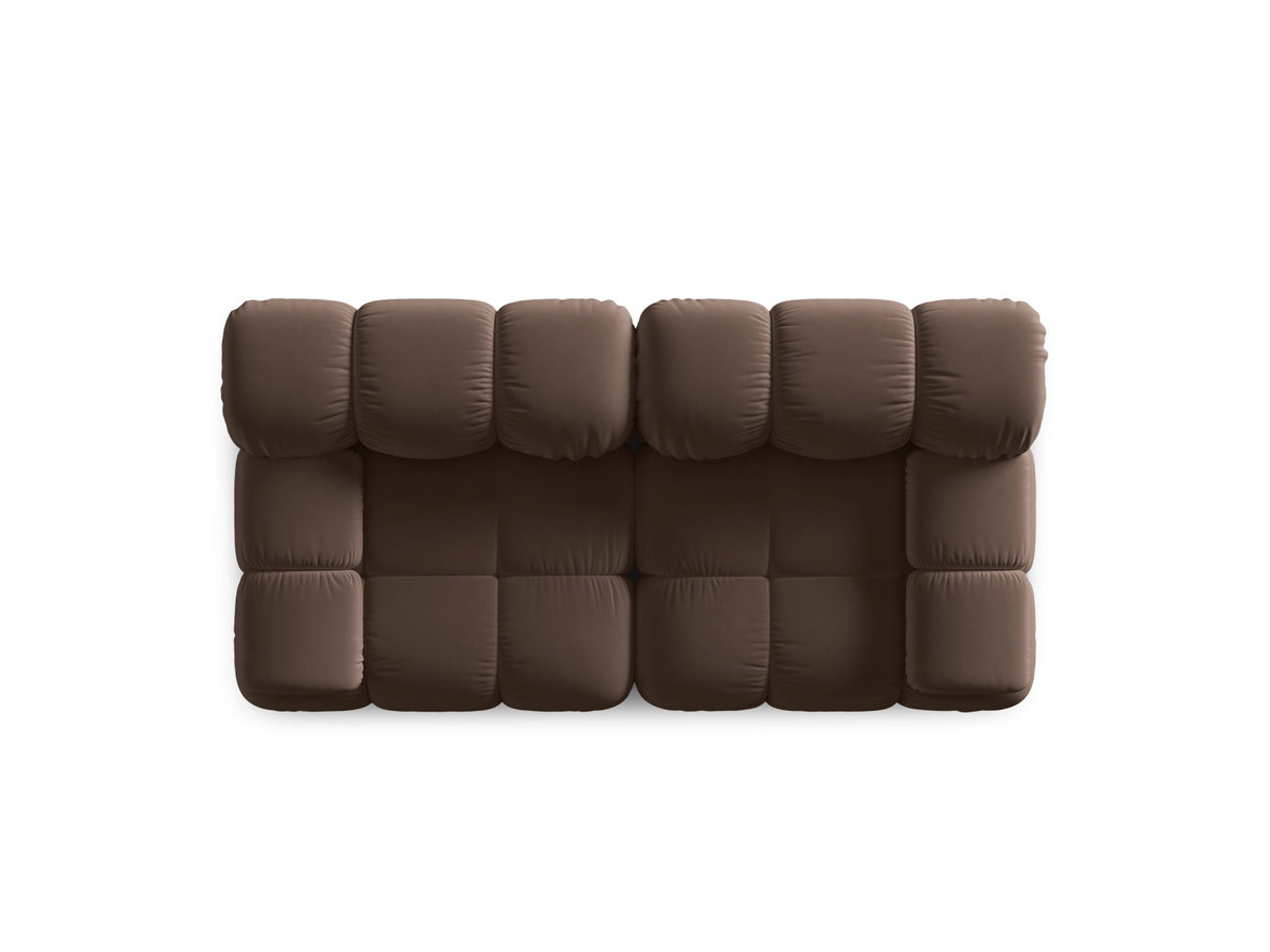 Bellis Velour modulares Sofa 2 Sitzer 94cm in Dark Brown-Bluvel präsentiert im Onlineshop von KAQTU Design AG. 3er Sofa ist von Micadoni