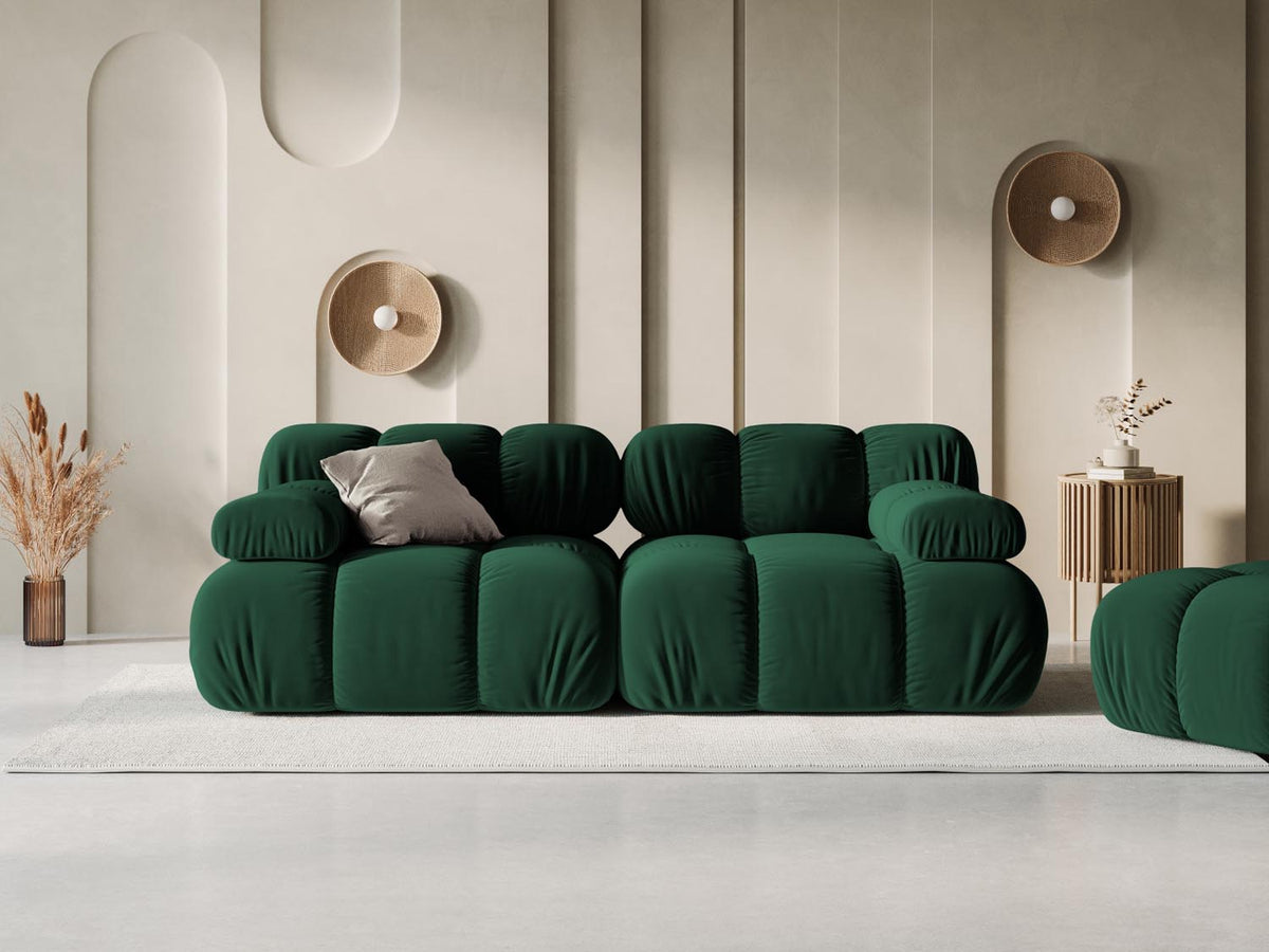 Bellis Velour modulares Sofa 2 Sitzer 94cm in Bottle Green-Bluvel präsentiert im Onlineshop von KAQTU Design AG. 3er Sofa ist von Micadoni
