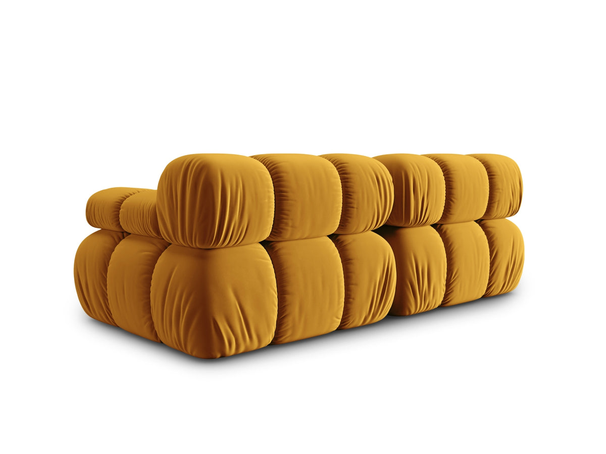 Bellis Velour modulares Sofa 2 Sitzer 94cm in Yellow-Bluvel präsentiert im Onlineshop von KAQTU Design AG. 3er Sofa ist von Micadoni