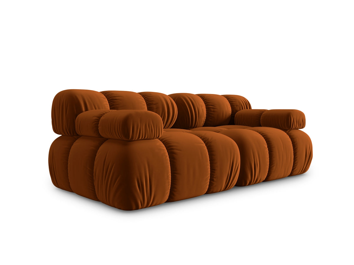 Bellis Velour modulares Sofa 2 Sitzer 94cm in Terracotta-Bluvel präsentiert im Onlineshop von KAQTU Design AG. 3er Sofa ist von Micadoni