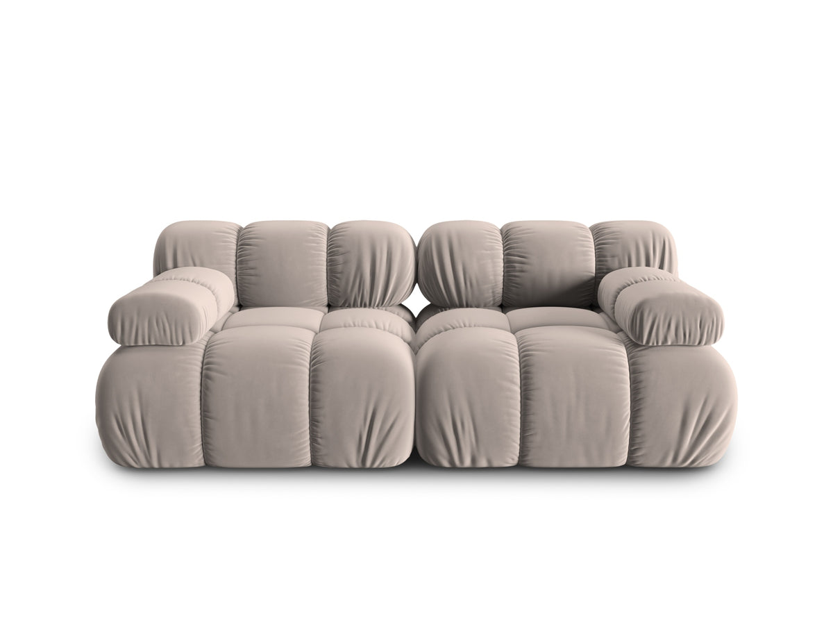 Bellis Velour modulares Sofa 2 Sitzer 94cm in Cappuccino-Bluvel präsentiert im Onlineshop von KAQTU Design AG. 3er Sofa ist von Micadoni