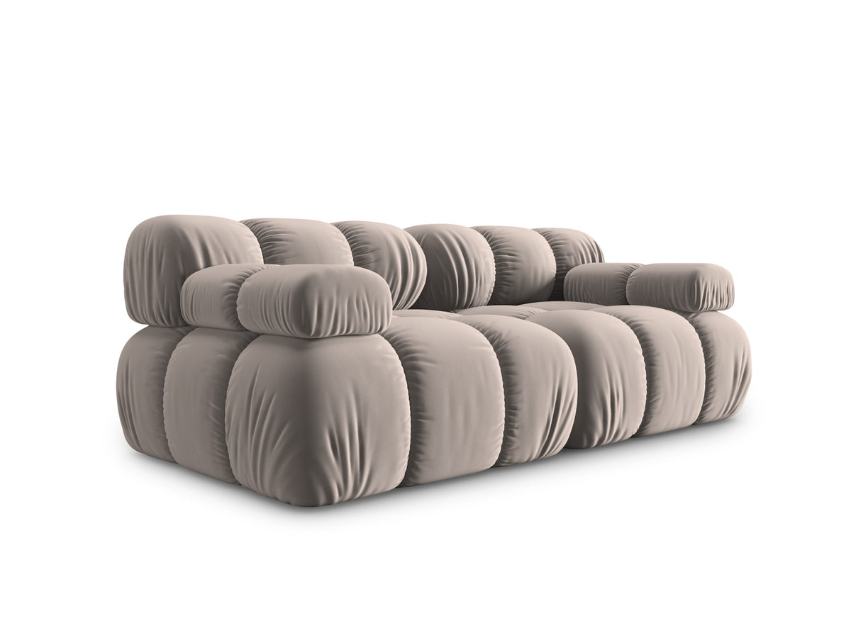 Bellis Velour modulares Sofa 2 Sitzer 94cm in Cappuccino-Bluvel präsentiert im Onlineshop von KAQTU Design AG. 3er Sofa ist von Micadoni