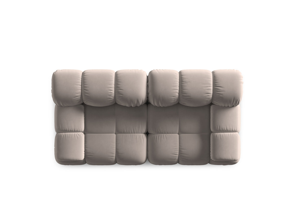 Bellis Velour modulares Sofa 2 Sitzer 94cm in Cappuccino-Bluvel präsentiert im Onlineshop von KAQTU Design AG. 3er Sofa ist von Micadoni