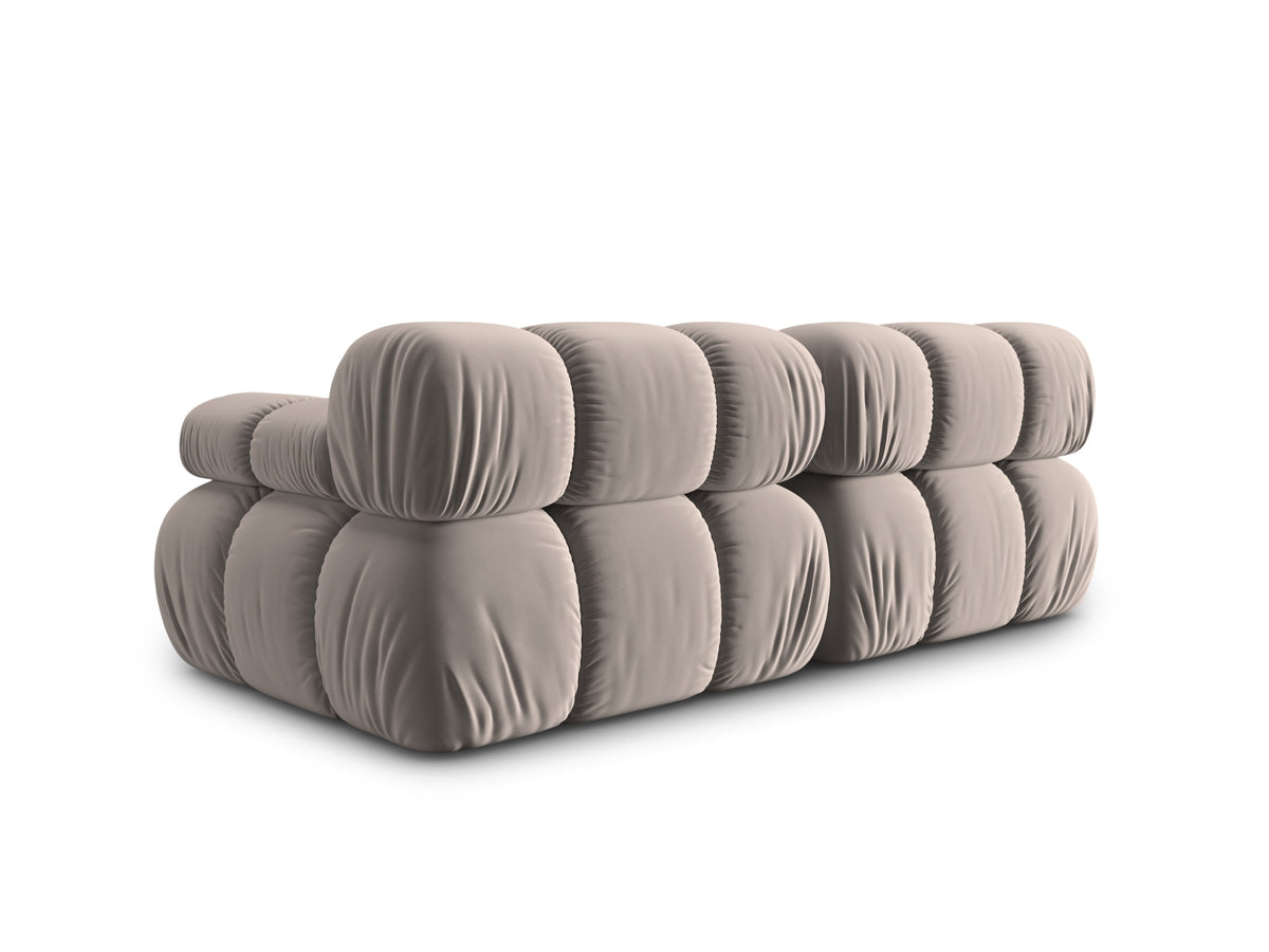 Bellis Velour modulares Sofa 2 Sitzer 94cm in Cappuccino-Bluvel präsentiert im Onlineshop von KAQTU Design AG. 3er Sofa ist von Micadoni
