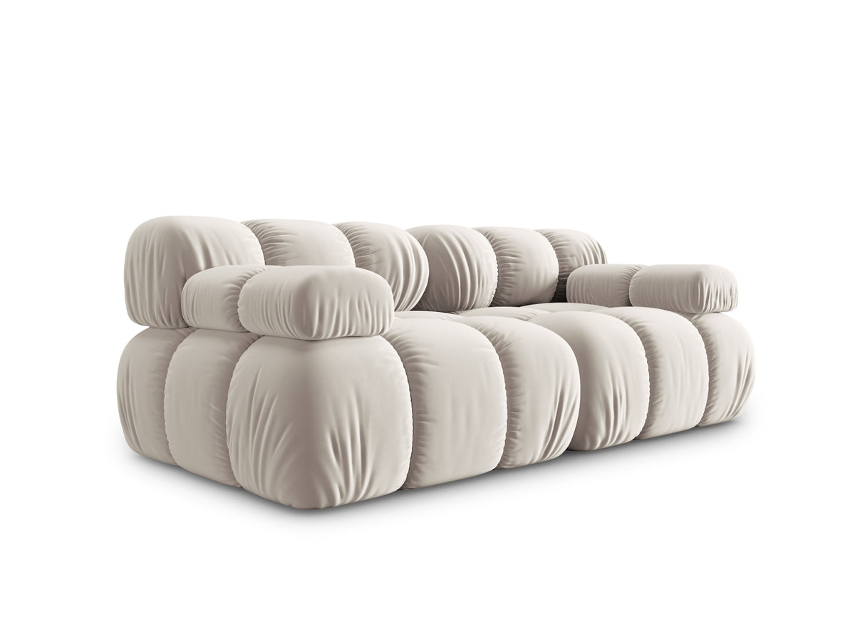 Bellis Velour modulares Sofa 2 Sitzer 94cm in Dark Beige-Bluvel präsentiert im Onlineshop von KAQTU Design AG. 3er Sofa ist von Micadoni
