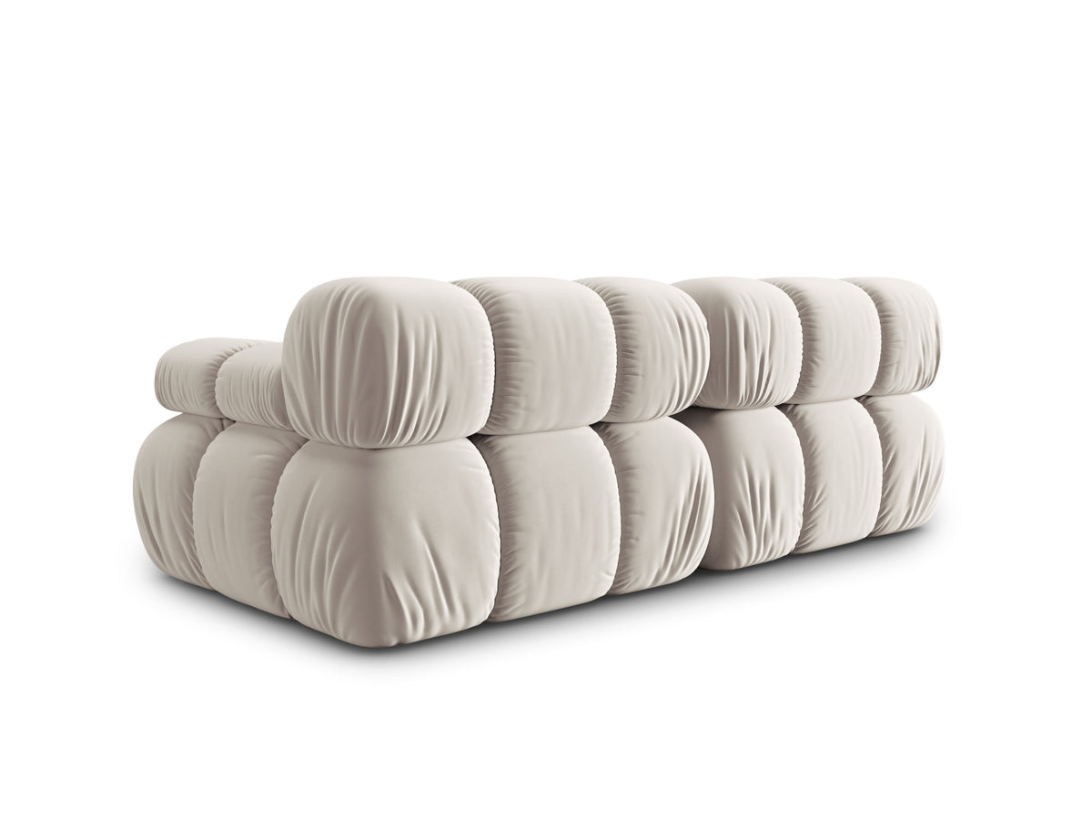 Bellis Velour modulares Sofa 2 Sitzer 94cm in Dark Beige-Bluvel präsentiert im Onlineshop von KAQTU Design AG. 3er Sofa ist von Micadoni