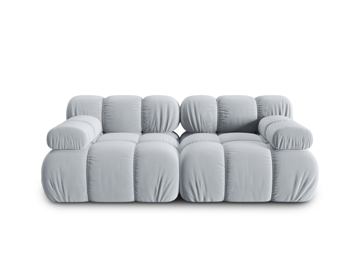 Bellis Velour modulares Sofa 2 Sitzer 94cm in Light Blue-Bluvel präsentiert im Onlineshop von KAQTU Design AG. 3er Sofa ist von Micadoni