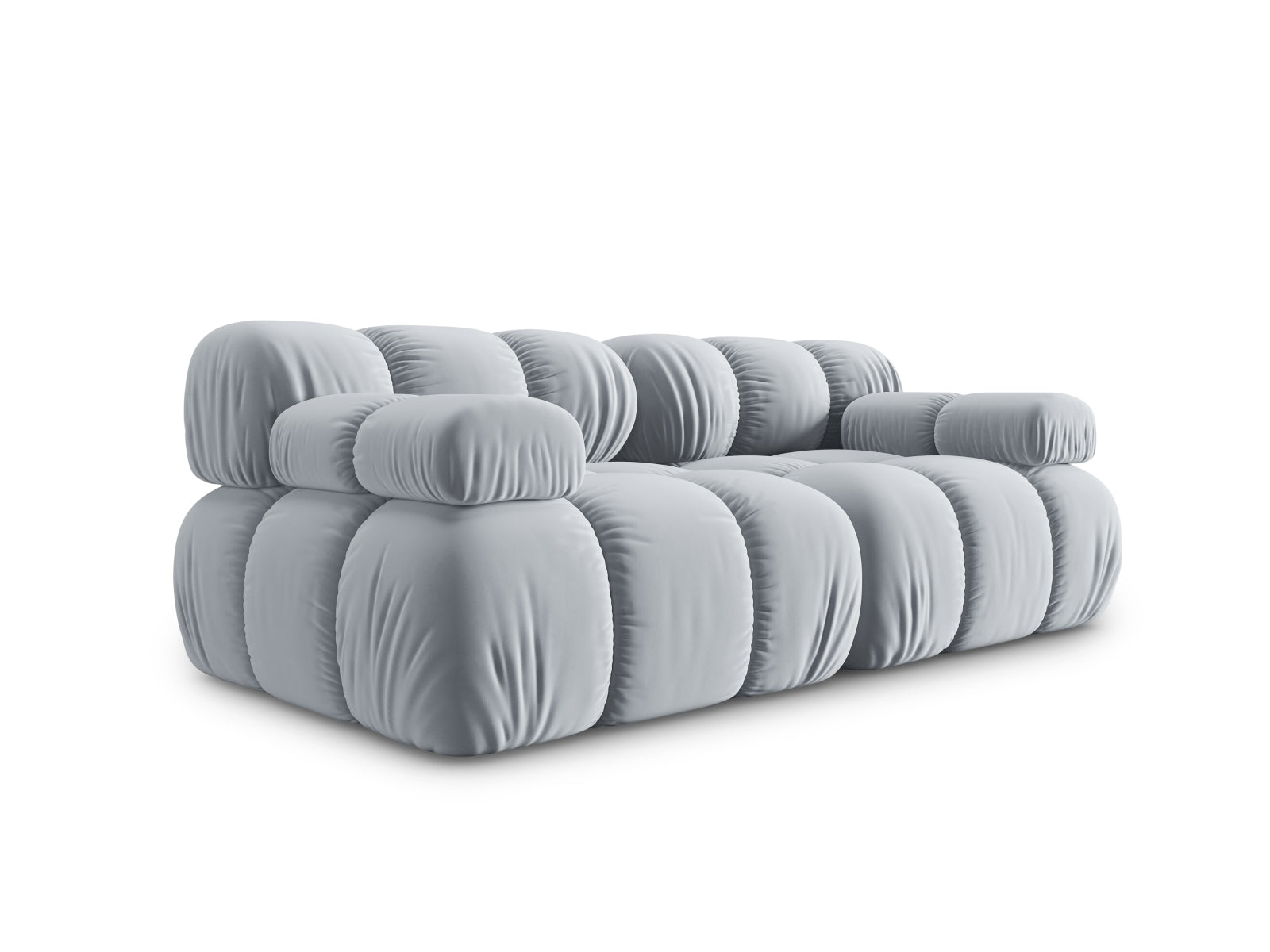 Modulares Bellis Velour 2-Sitzer Sofa in zartem Hellblau, perfekt für moderne Wohnkonzepte und gemütliche Entspannung, von Micadoni.