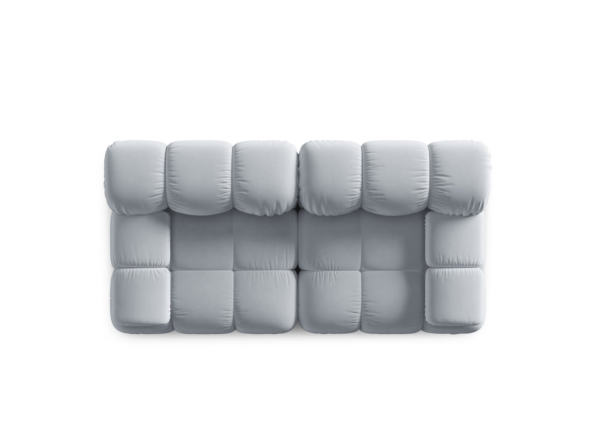 Bellis Velour modulares Sofa 2 Sitzer 94cm in Light Blue-Bluvel präsentiert im Onlineshop von KAQTU Design AG. 3er Sofa ist von Micadoni