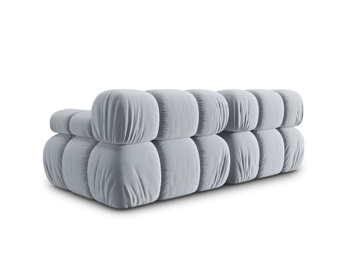 Bellis Velour modulares Sofa 2 Sitzer 94cm in Light Blue-Bluvel präsentiert im Onlineshop von KAQTU Design AG. 3er Sofa ist von Micadoni