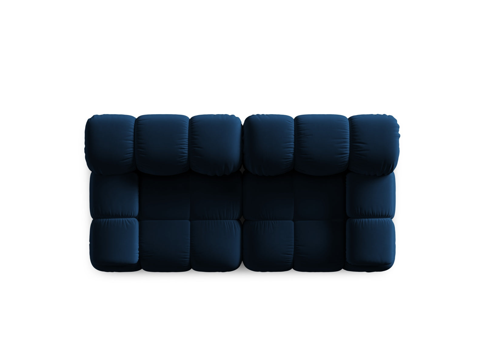 Elegantes modulares 2-Sitzer Sofa Bellis in Royal Blue, 94 cm, aus luxuriösem Velour, ideal für stilvolle Wohnräume von Micadoni.