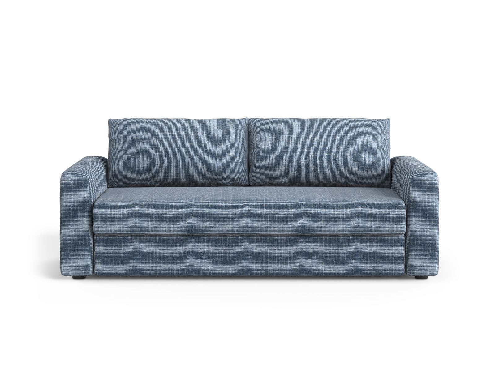 3-Sitzer Sofa mit Schlaffunktion David in Blue Melange-Baltimore präsentiert im Onlineshop von KAQTU Design AG. Bettsofa ist von Micadoni