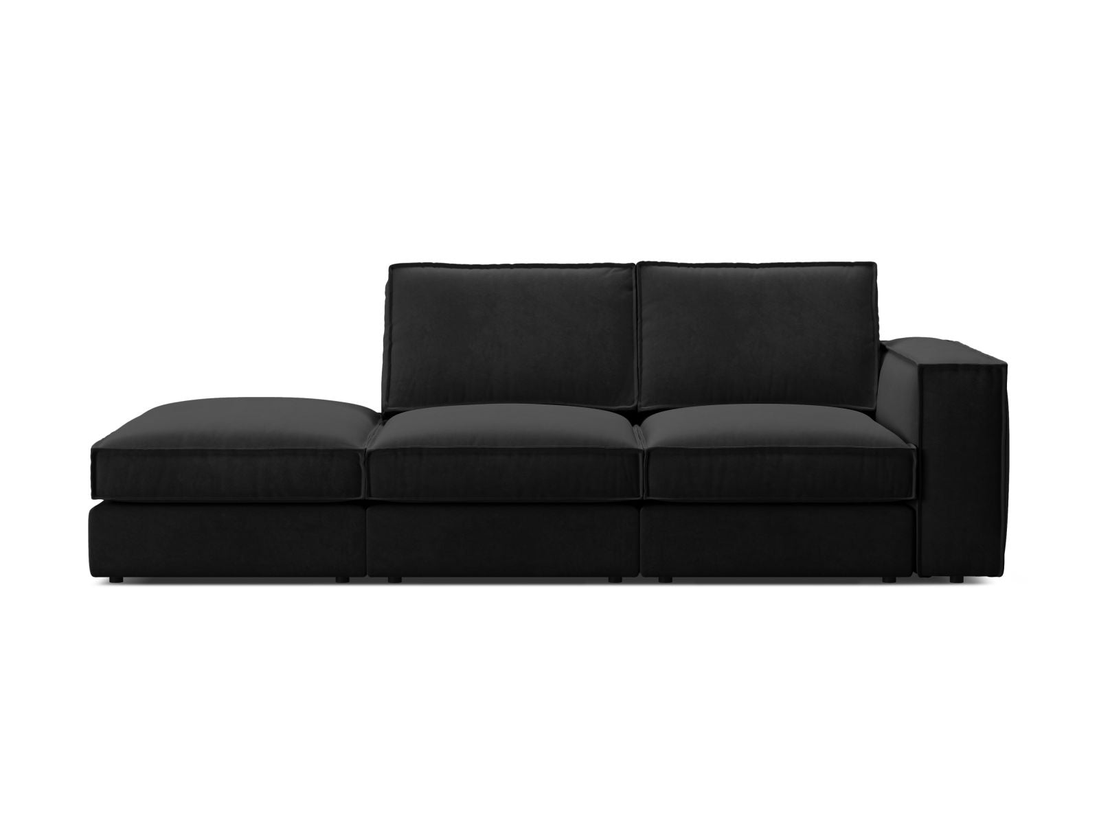 3-Sitzer Modular Sofa Pola Open End links in Black-Salvador präsentiert im Onlineshop von KAQTU Design AG. 3er Sofa ist von Micadoni