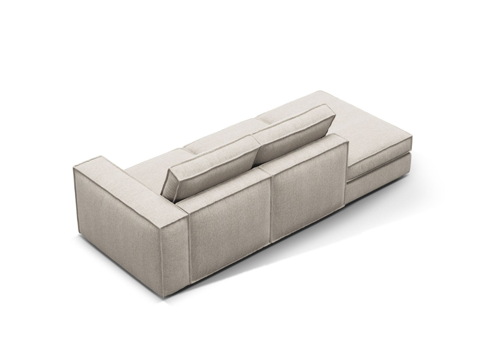 Elegantes 3-Sitzer Sofa Open End links Pola in warmen Erdtönen, ideal für einladende und geschmackvolle Wohnräume.