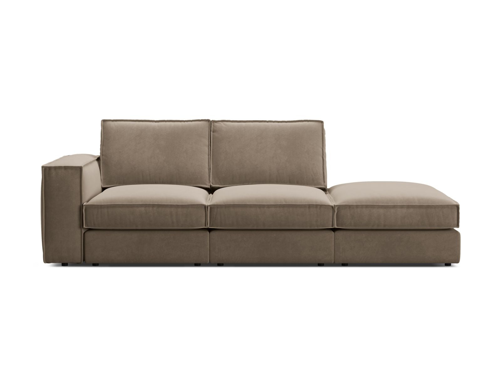 3-Sitzer Modular Sofa Open End rechts Pola in Grey Brown-Salvador präsentiert im Onlineshop von KAQTU Design AG. 3er Sofa ist von Micadoni