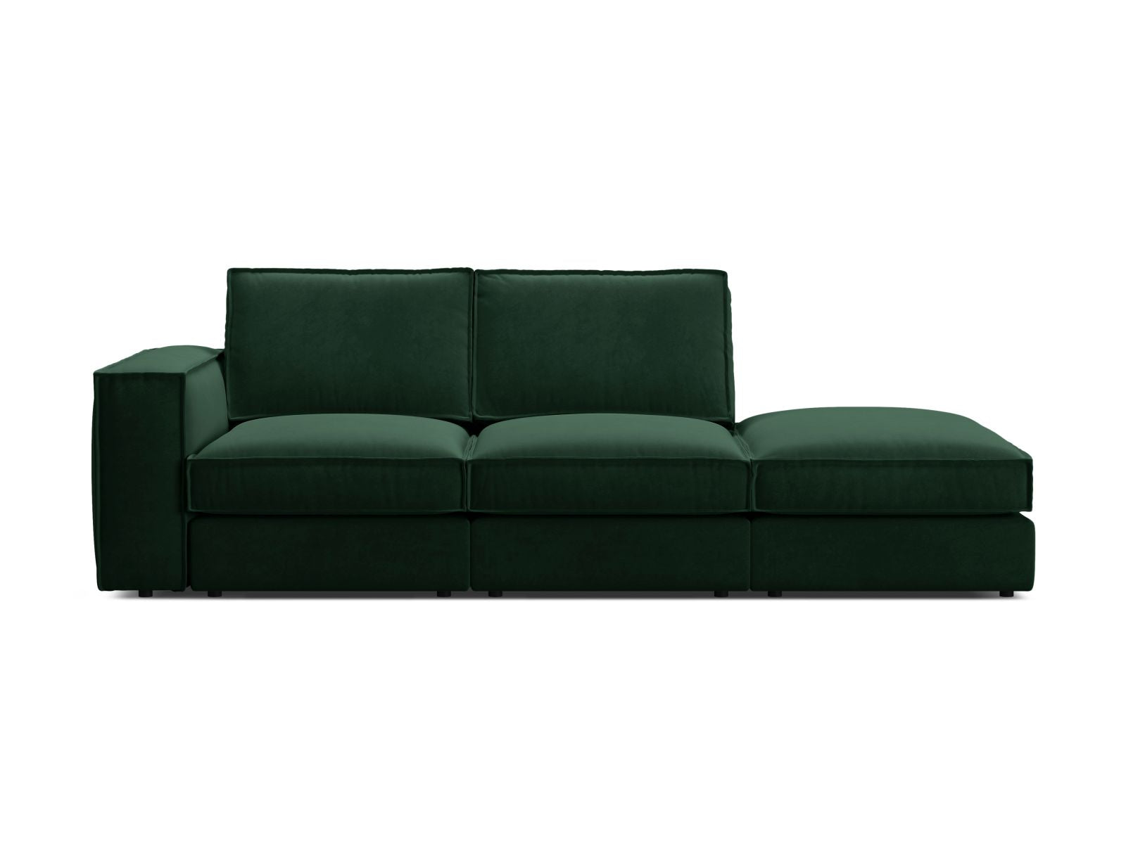 3-Sitzer Modular Sofa Open End rechts Pola in Bottle Green-Salvador präsentiert im Onlineshop von KAQTU Design AG. 3er Sofa ist von Micadoni