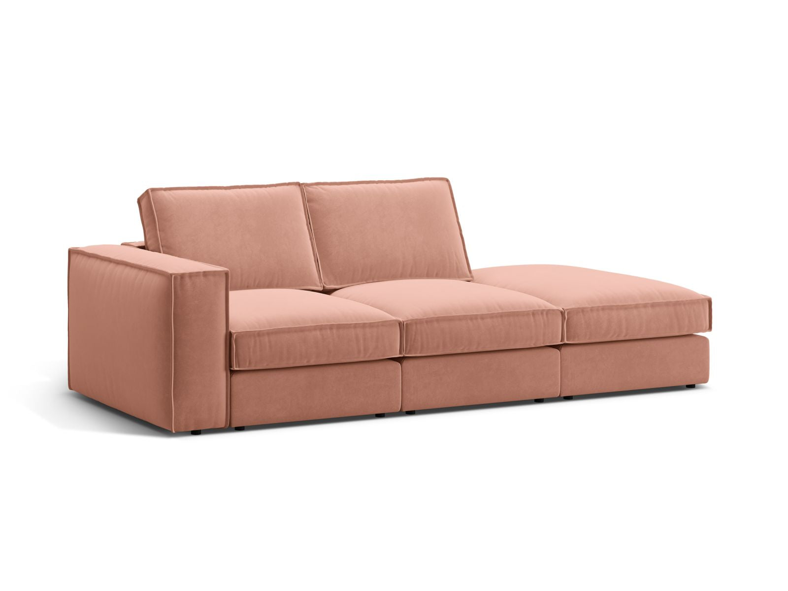 Elegantes 3-Sitzer Sofa Open End rechts in Pink-Salvador, ideal für moderne Wohnräume, von Micadoni, erhältlich bei KAQTU Design AG.