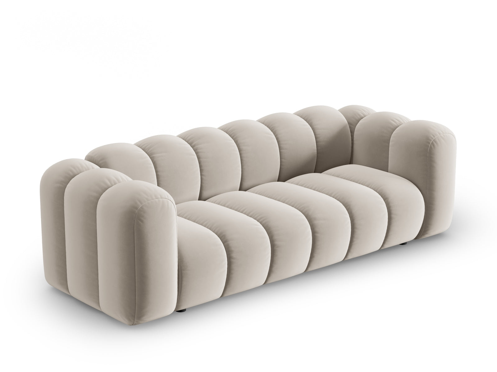 Lupine Velour Sofa 3 Sitzer in Beige-Salvador präsentiert im Onlineshop von KAQTU Design AG. 3er Sofa ist von Micadoni