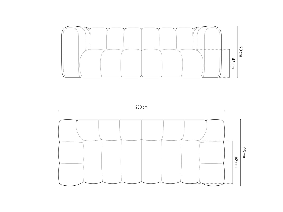 Lupine Velour Sofa 3 Sitzer in Terracotta-Salvador präsentiert im Onlineshop von KAQTU Design AG. 3er Sofa ist von Micadoni