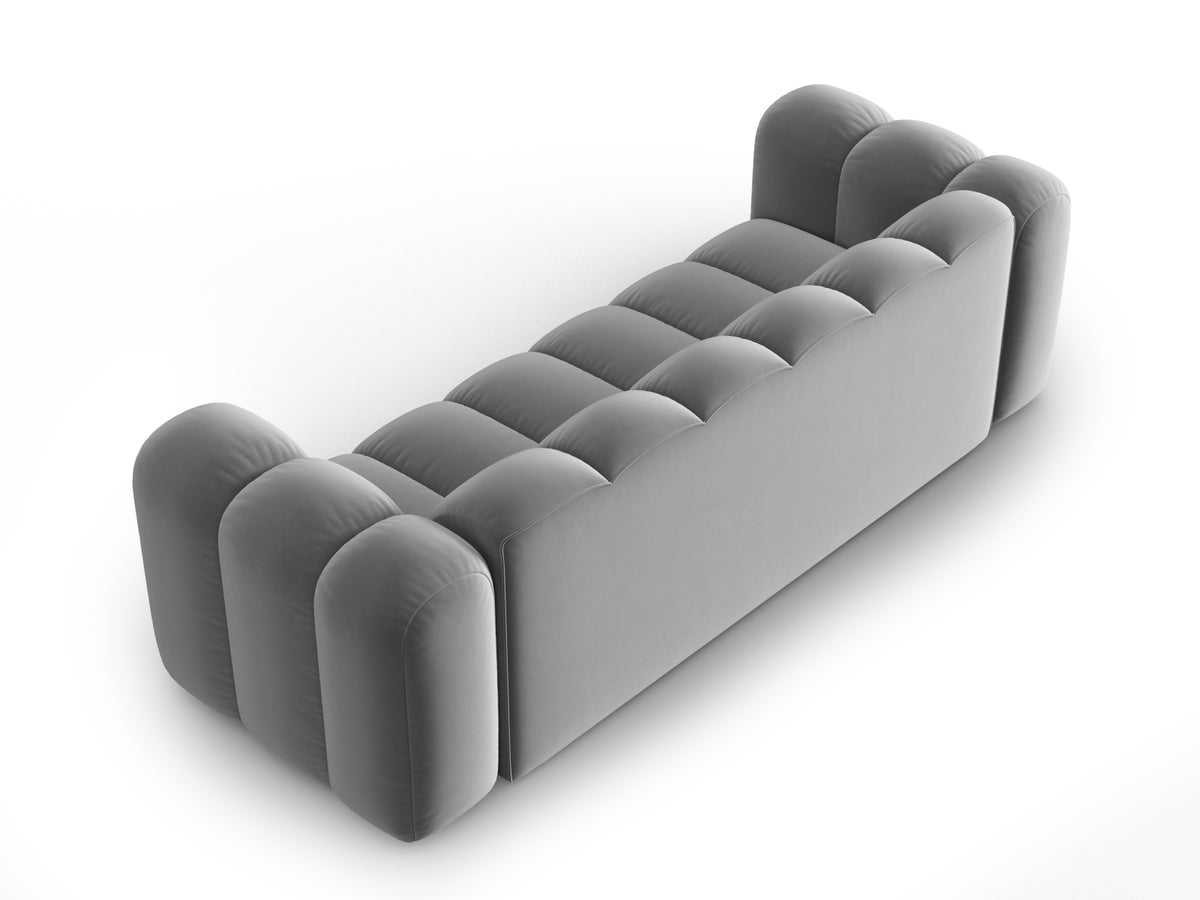 Lupine Velour Sofa 3 Sitzer in Grey-Salvador präsentiert im Onlineshop von KAQTU Design AG. 3er Sofa ist von Micadoni