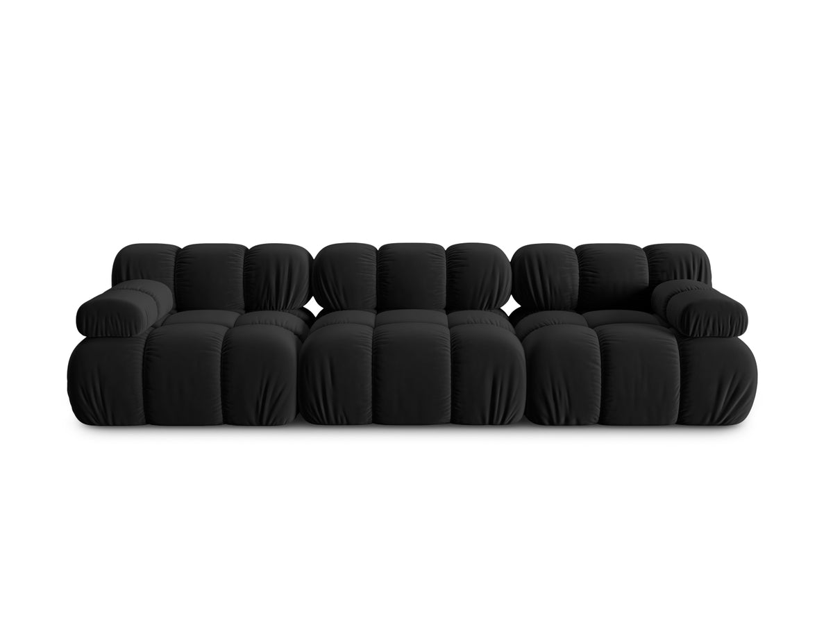 Bellis Velour modulares Sofa 3 Sitzer 94cm in Black-Bluvel präsentiert im Onlineshop von KAQTU Design AG. 3er Sofa ist von Micadoni