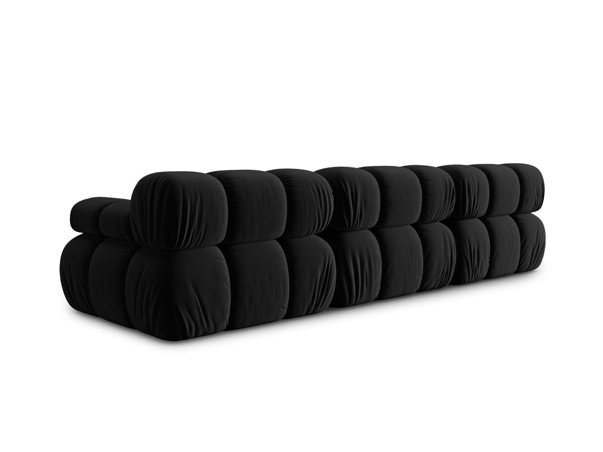 Bellis Velour modulares Sofa 3 Sitzer 94cm in Black-Bluvel präsentiert im Onlineshop von KAQTU Design AG. 3er Sofa ist von Micadoni