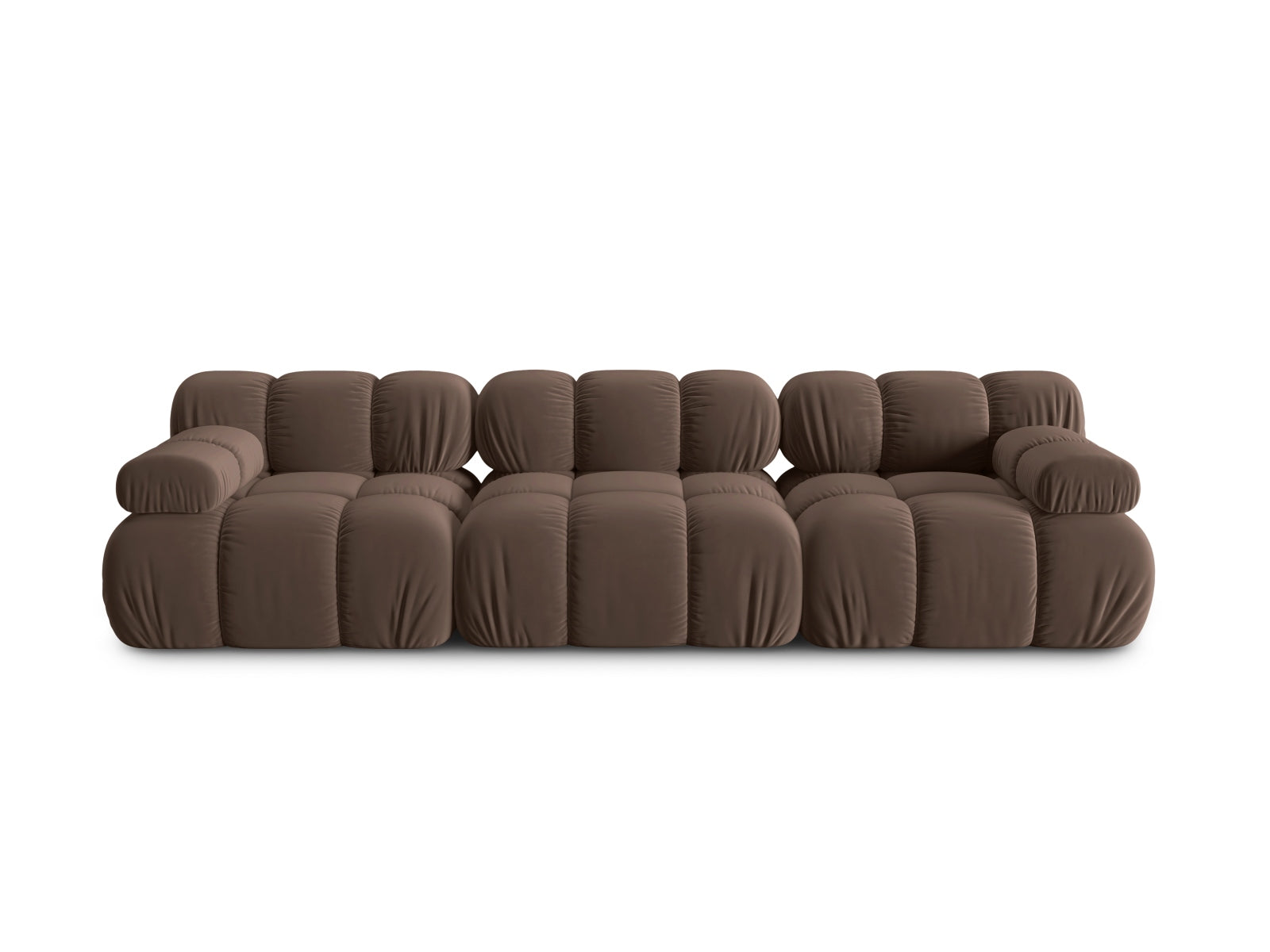 Bellis Velour modulares Sofa 3 Sitzer 94cm in Dark Brown präsentiert im Onlineshop von KAQTU Design AG. 3er Sofa ist von Micadoni