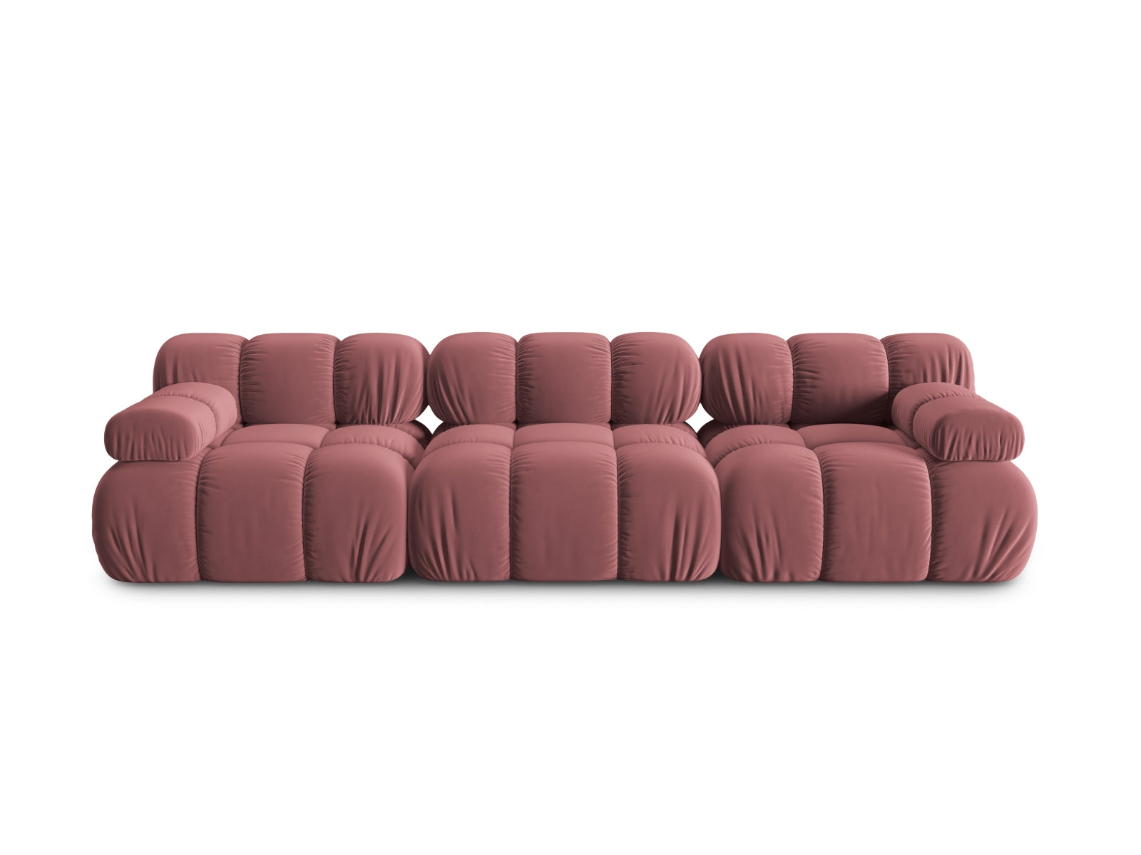 Bellis Velour modulares Sofa 3 Sitzer 94cm in Pink-Bluvel präsentiert im Onlineshop von KAQTU Design AG. 3er Sofa ist von Micadoni