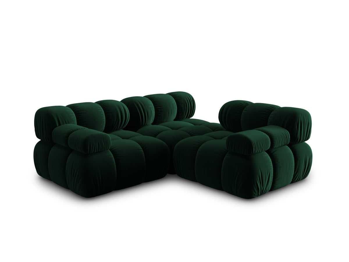 Bellis Velour modulares Sofa 3 Sitzer 94cm in Bottle Green-Bluvel präsentiert im Onlineshop von KAQTU Design AG. 3er Sofa ist von Micadoni