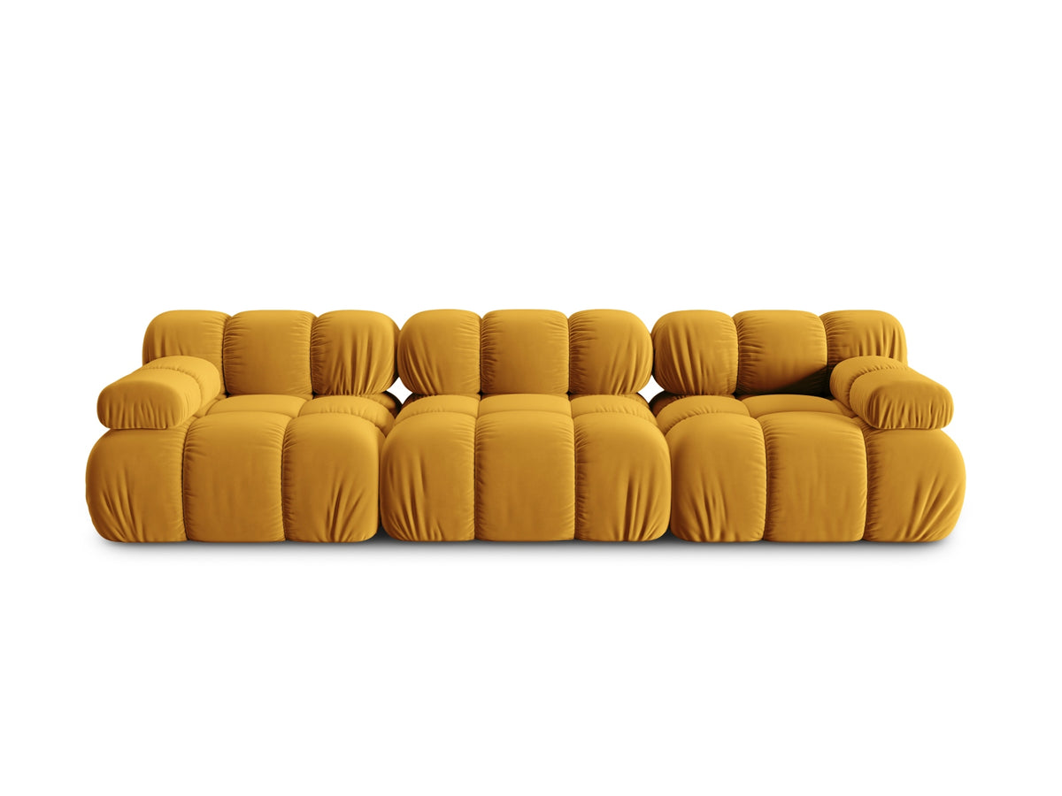 Bellis Velour modulares Sofa 3 Sitzer 94cm in Yellow-Bluvel präsentiert im Onlineshop von KAQTU Design AG. 3er Sofa ist von Micadoni