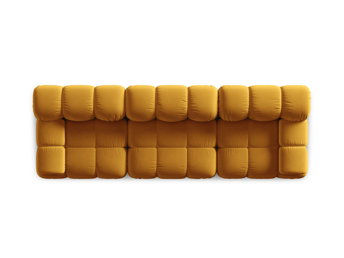 Bellis Velour modulares Sofa 3 Sitzer 94cm in Yellow-Bluvel präsentiert im Onlineshop von KAQTU Design AG. 3er Sofa ist von Micadoni