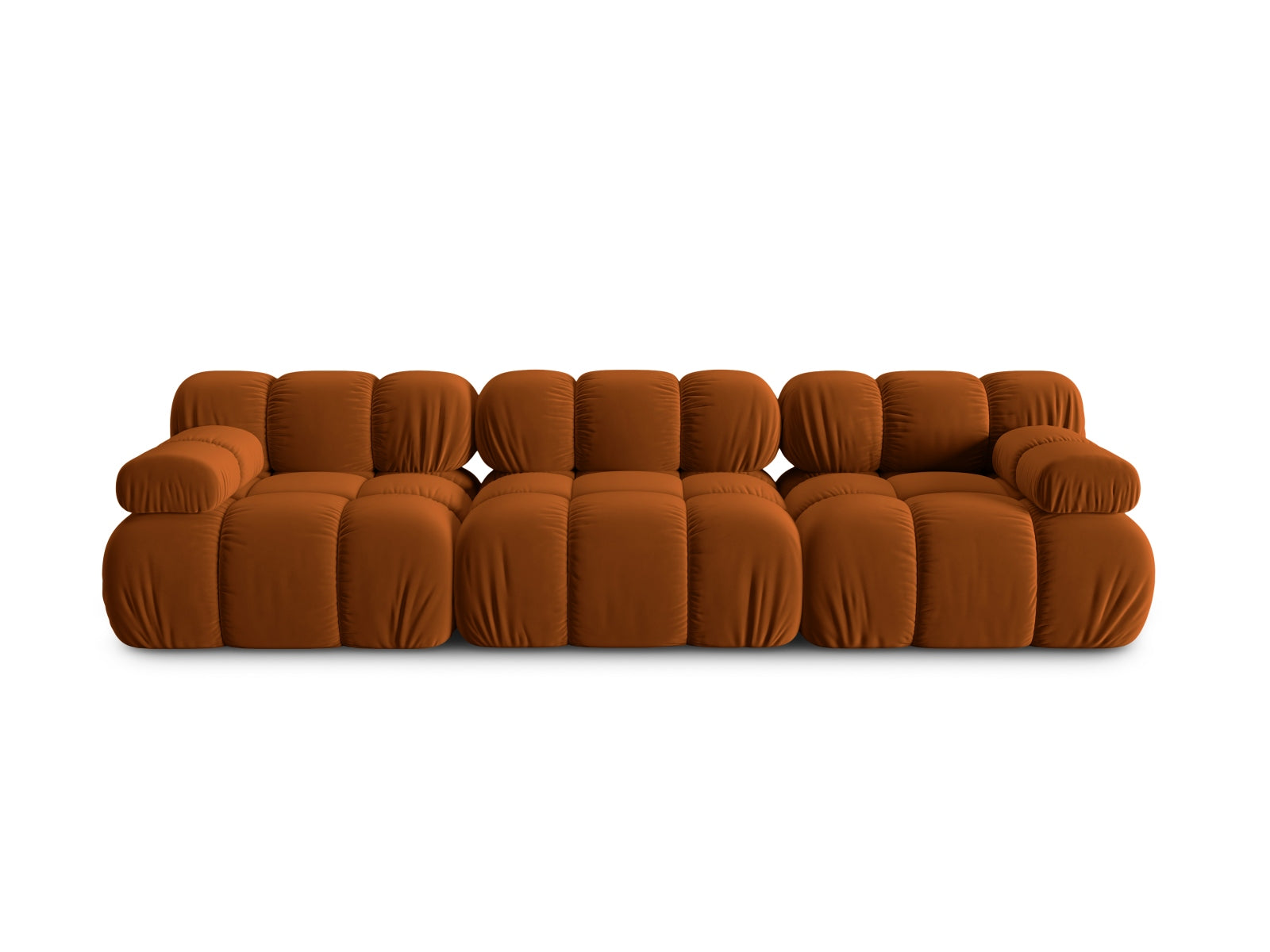 Bellis Velour modulares Sofa 3 Sitzer 94cm in Terracotta-Bluvel präsentiert im Onlineshop von KAQTU Design AG. 3er Sofa ist von Micadoni