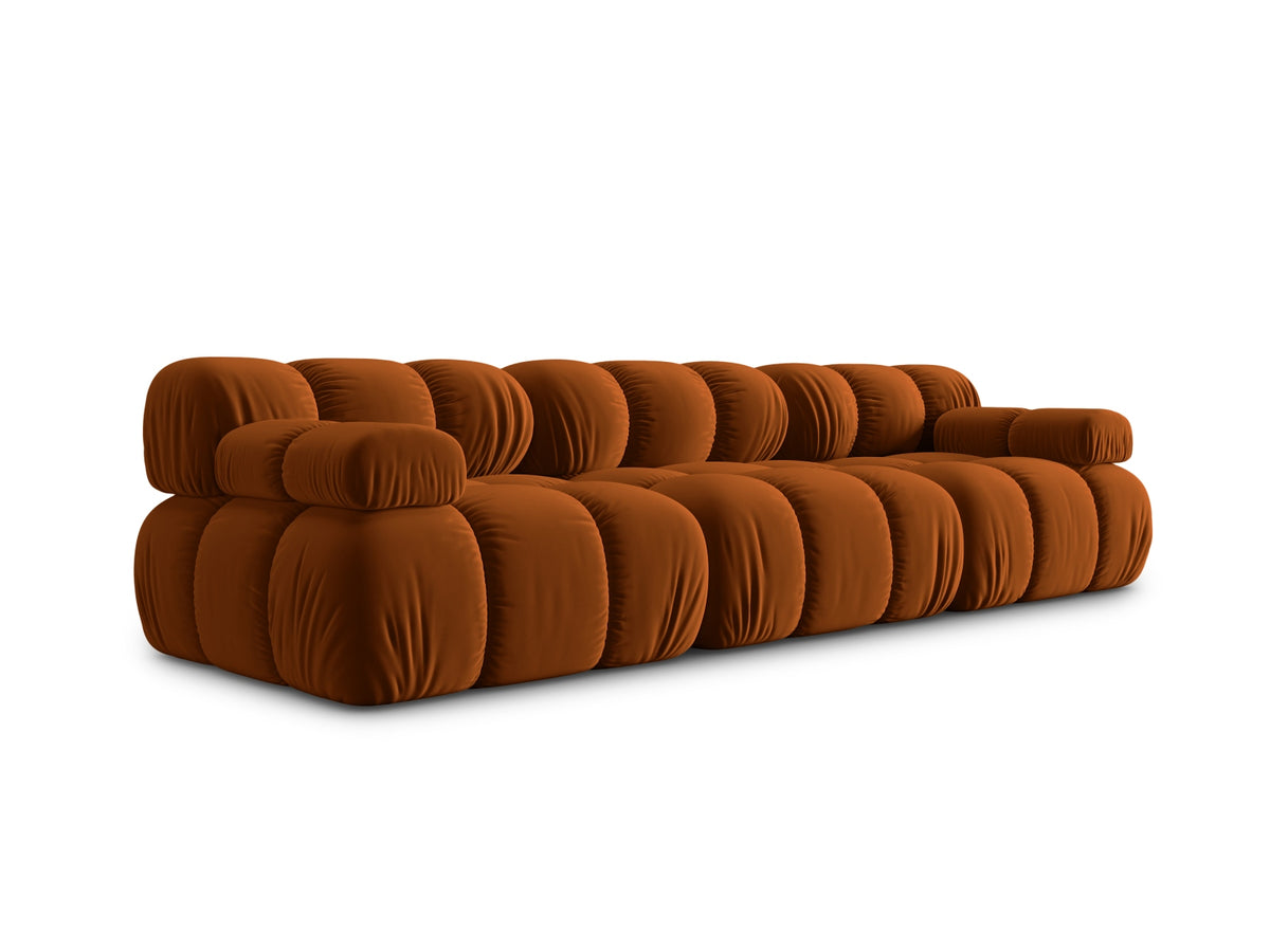 Bellis Velour modulares Sofa 3 Sitzer 94cm in Terracotta-Bluvel präsentiert im Onlineshop von KAQTU Design AG. 3er Sofa ist von Micadoni