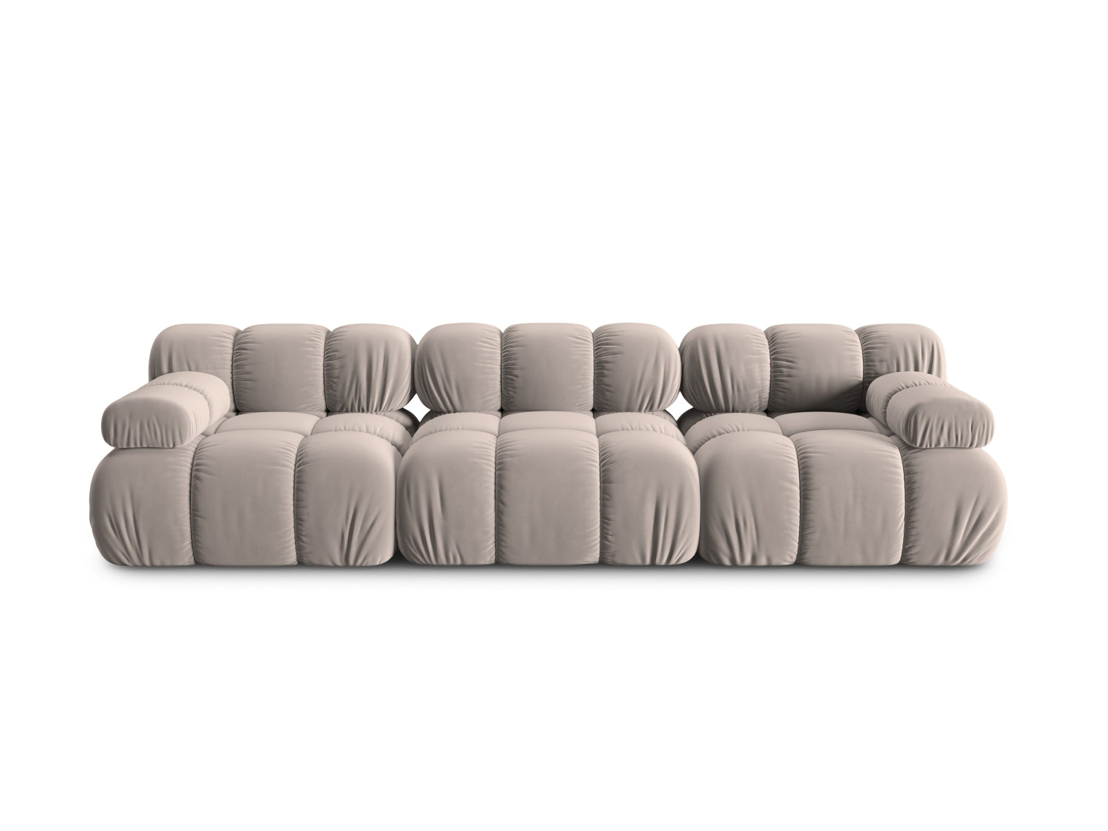 Bellis Velour modulares Sofa 3 Sitzer 94cm in Cappuccino präsentiert im Onlineshop von KAQTU Design AG. 3er Sofa ist von Micadoni