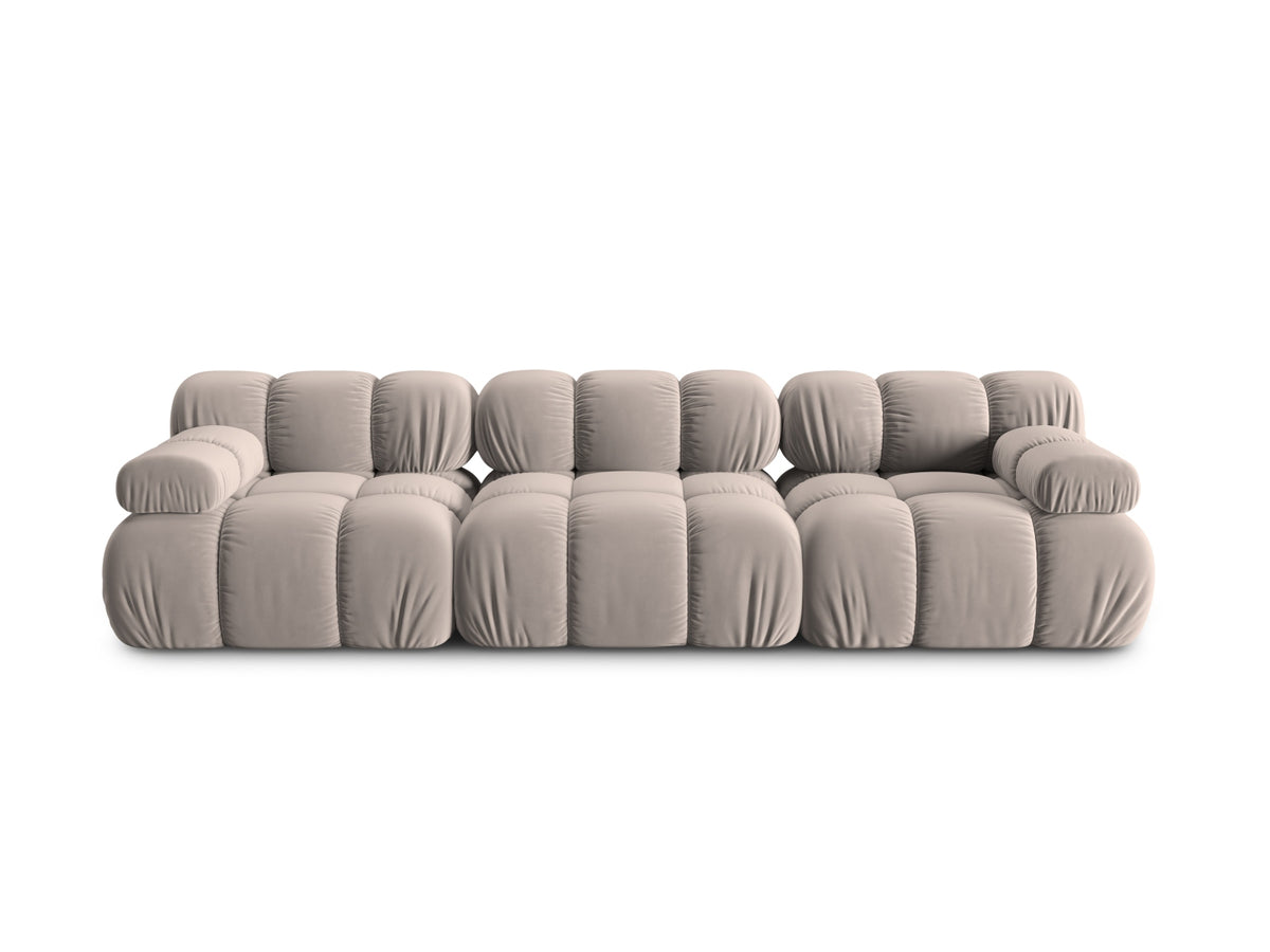 Bellis Velour modulares Sofa 3 Sitzer 94cm in Cappuccino-Bluvel präsentiert im Onlineshop von KAQTU Design AG. 3er Sofa ist von Micadoni