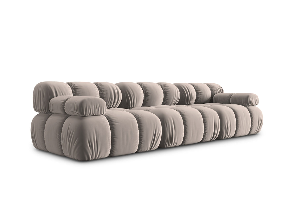Bellis Velour modulares Sofa 3 Sitzer 94cm in Cappuccino-Bluvel präsentiert im Onlineshop von KAQTU Design AG. 3er Sofa ist von Micadoni