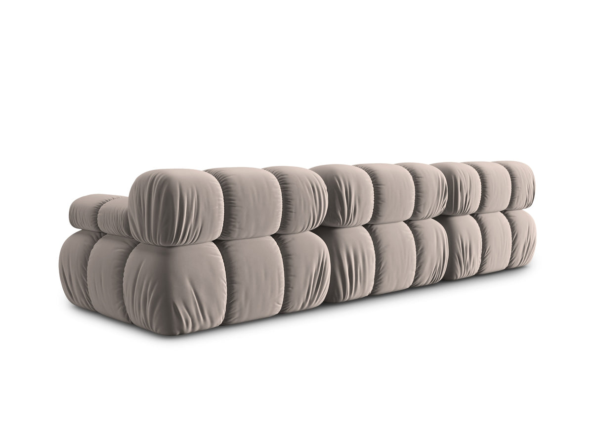 Bellis Velour modulares Sofa 3 Sitzer 94cm in Cappuccino-Bluvel präsentiert im Onlineshop von KAQTU Design AG. 3er Sofa ist von Micadoni