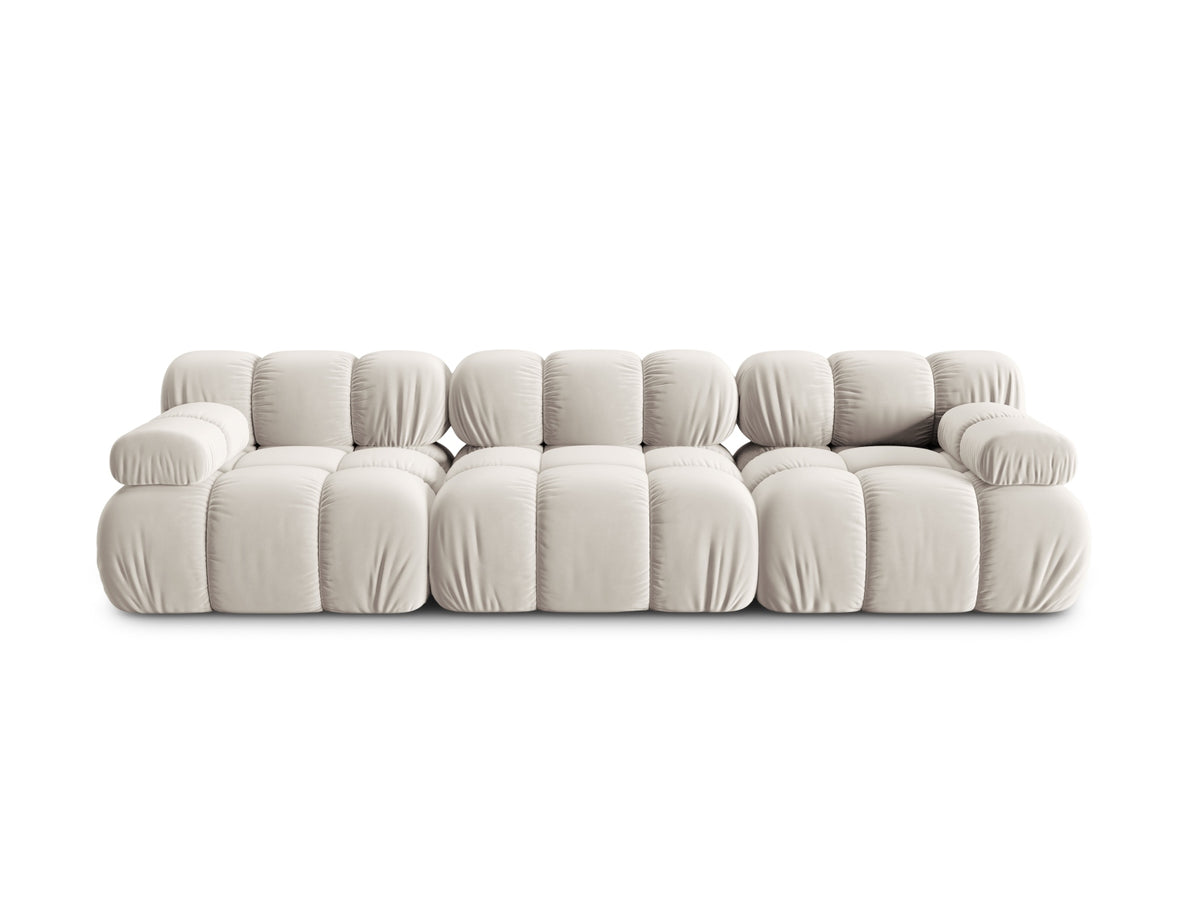 Bellis Velour modulares Sofa 3 Sitzer 94cm in Dark Beige-Bluvel präsentiert im Onlineshop von KAQTU Design AG. 3er Sofa ist von Micadoni