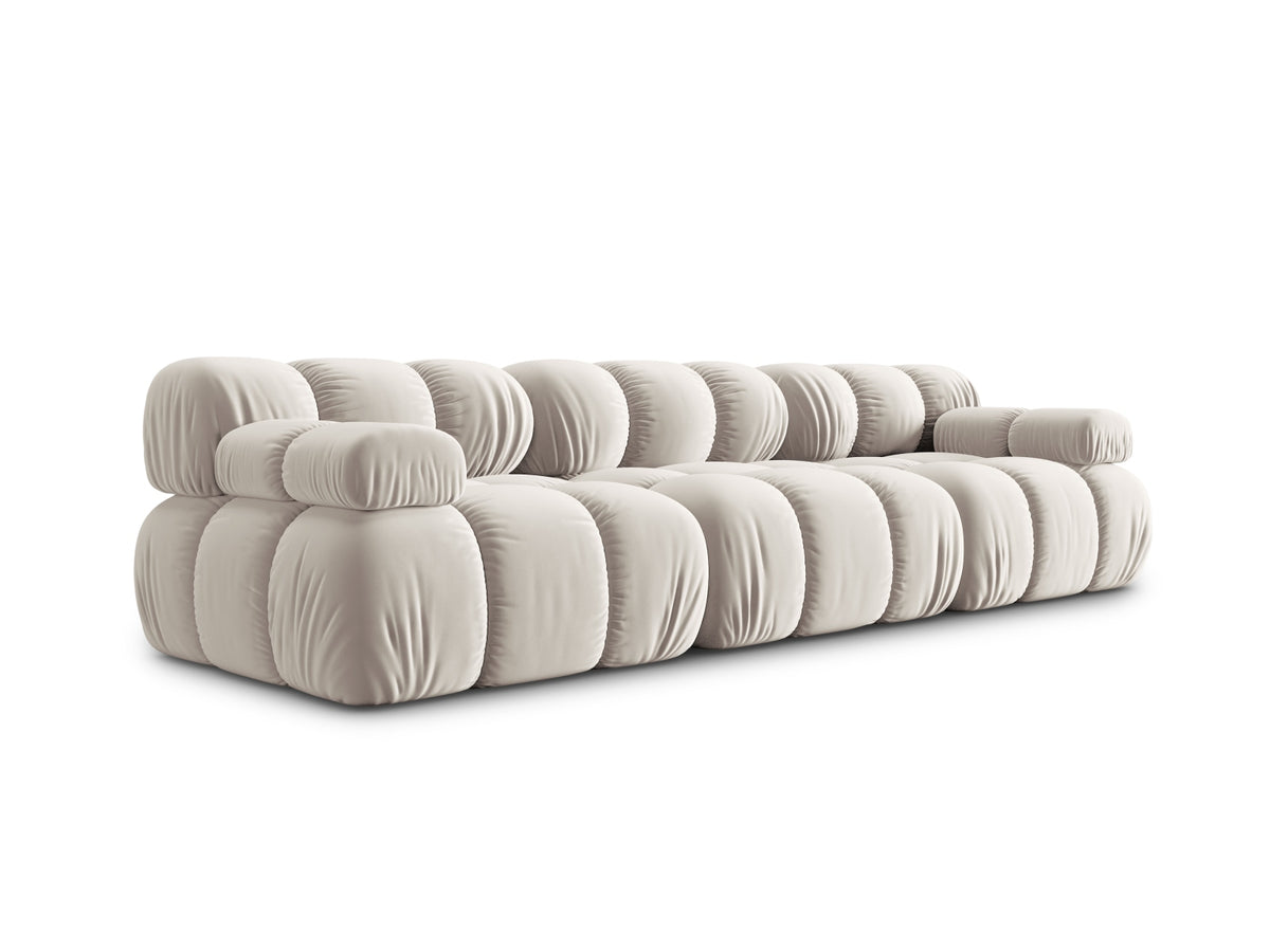 Bellis Velour modulares Sofa 3 Sitzer 94cm in Dark Beige-Bluvel präsentiert im Onlineshop von KAQTU Design AG. 3er Sofa ist von Micadoni
