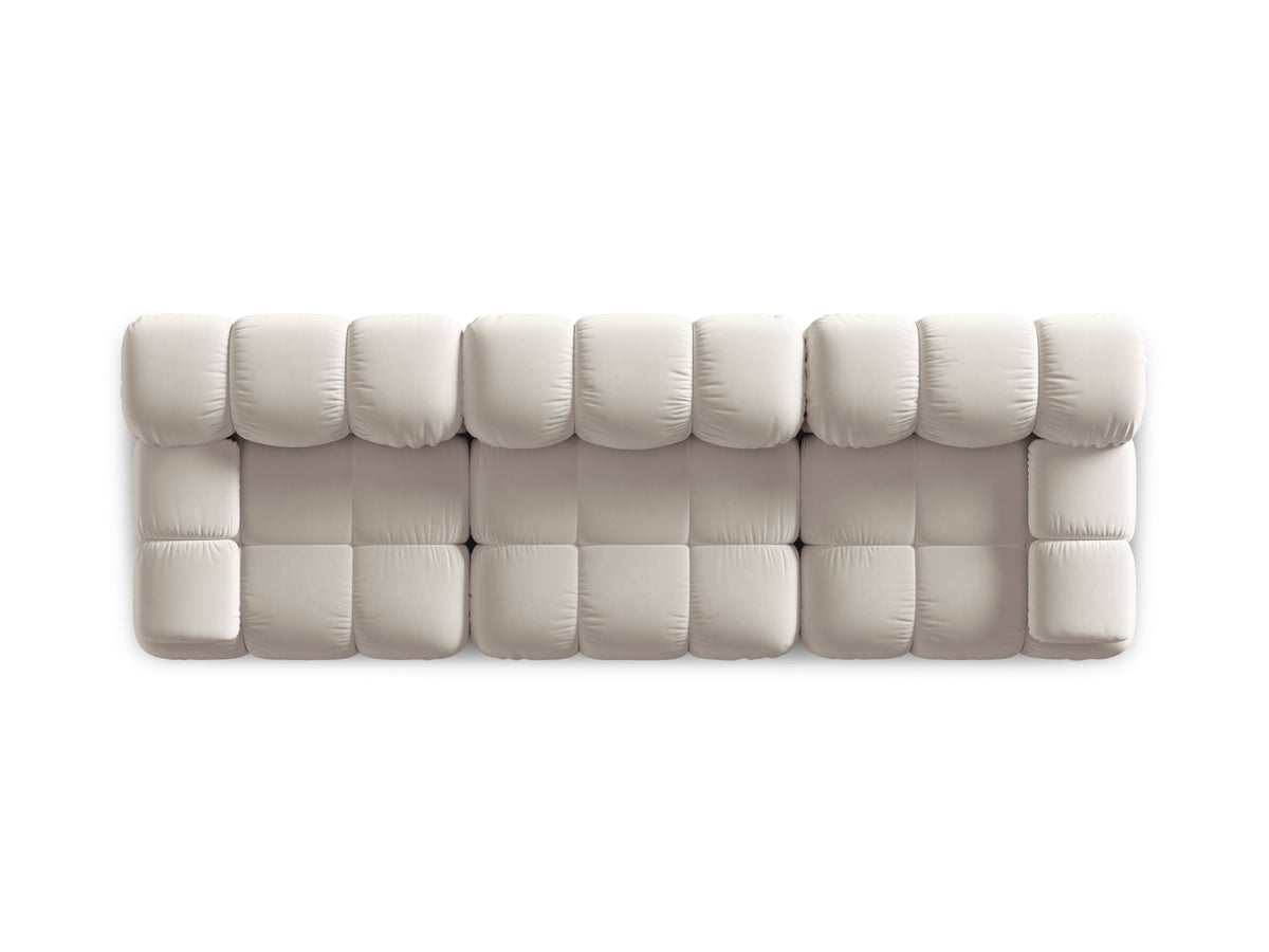 Bellis Velour modulares Sofa 3 Sitzer 94cm in Dark Beige-Bluvel präsentiert im Onlineshop von KAQTU Design AG. 3er Sofa ist von Micadoni
