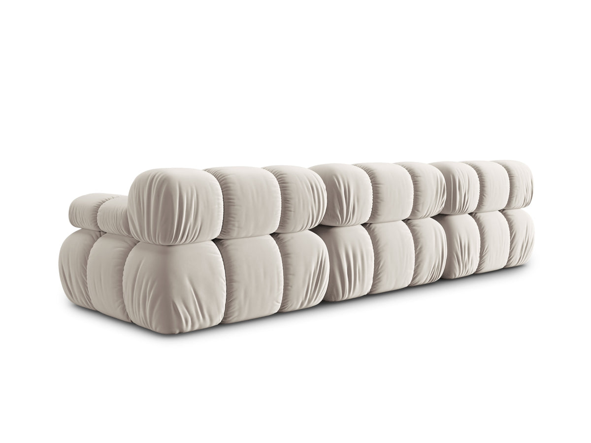 Bellis Velour modulares Sofa 3 Sitzer 94cm in Dark Beige-Bluvel präsentiert im Onlineshop von KAQTU Design AG. 3er Sofa ist von Micadoni