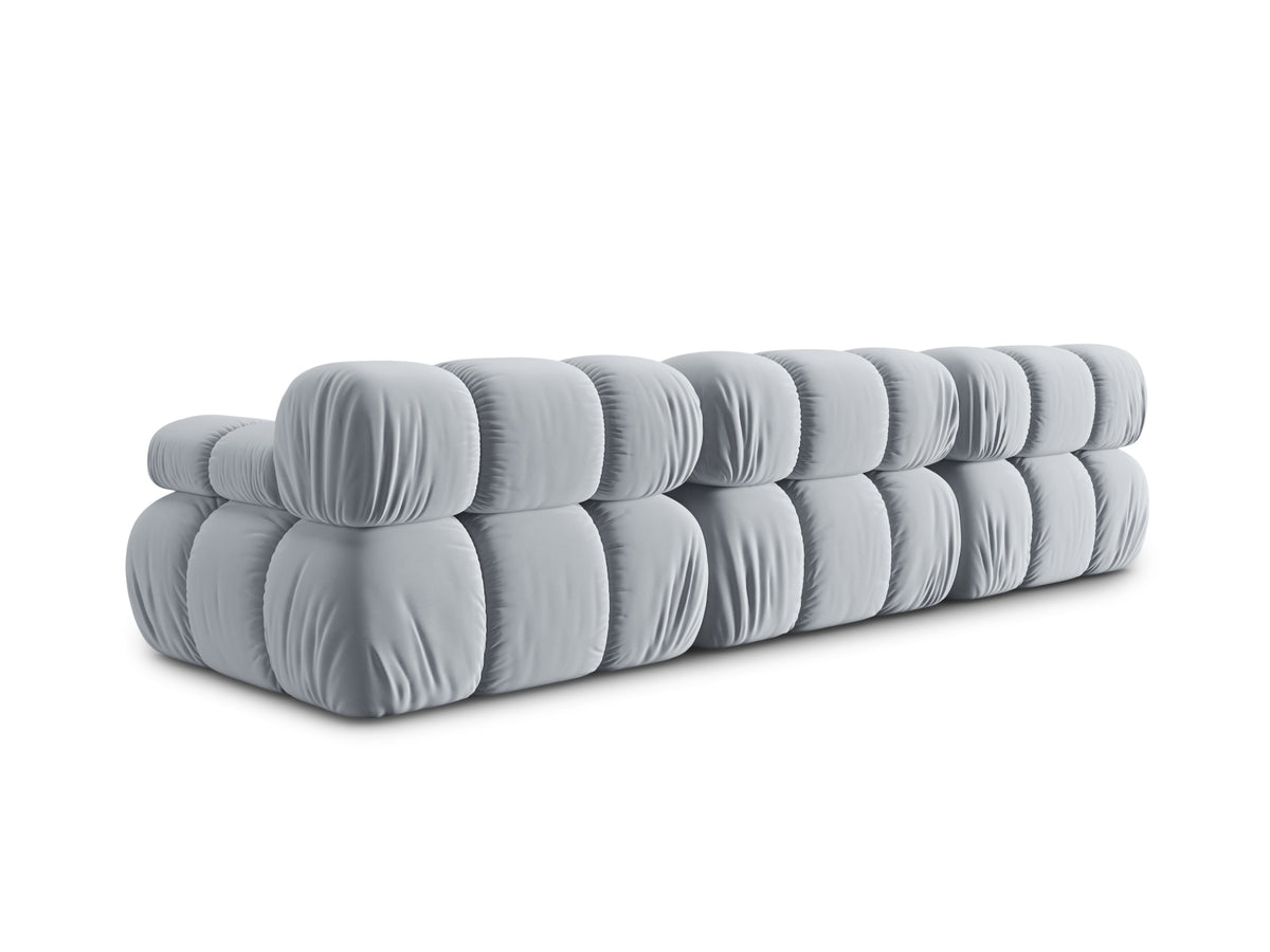 Bellis Velour modulares Sofa 3 Sitzer 94cm in Light Blue-Bluvel präsentiert im Onlineshop von KAQTU Design AG. 3er Sofa ist von Micadoni