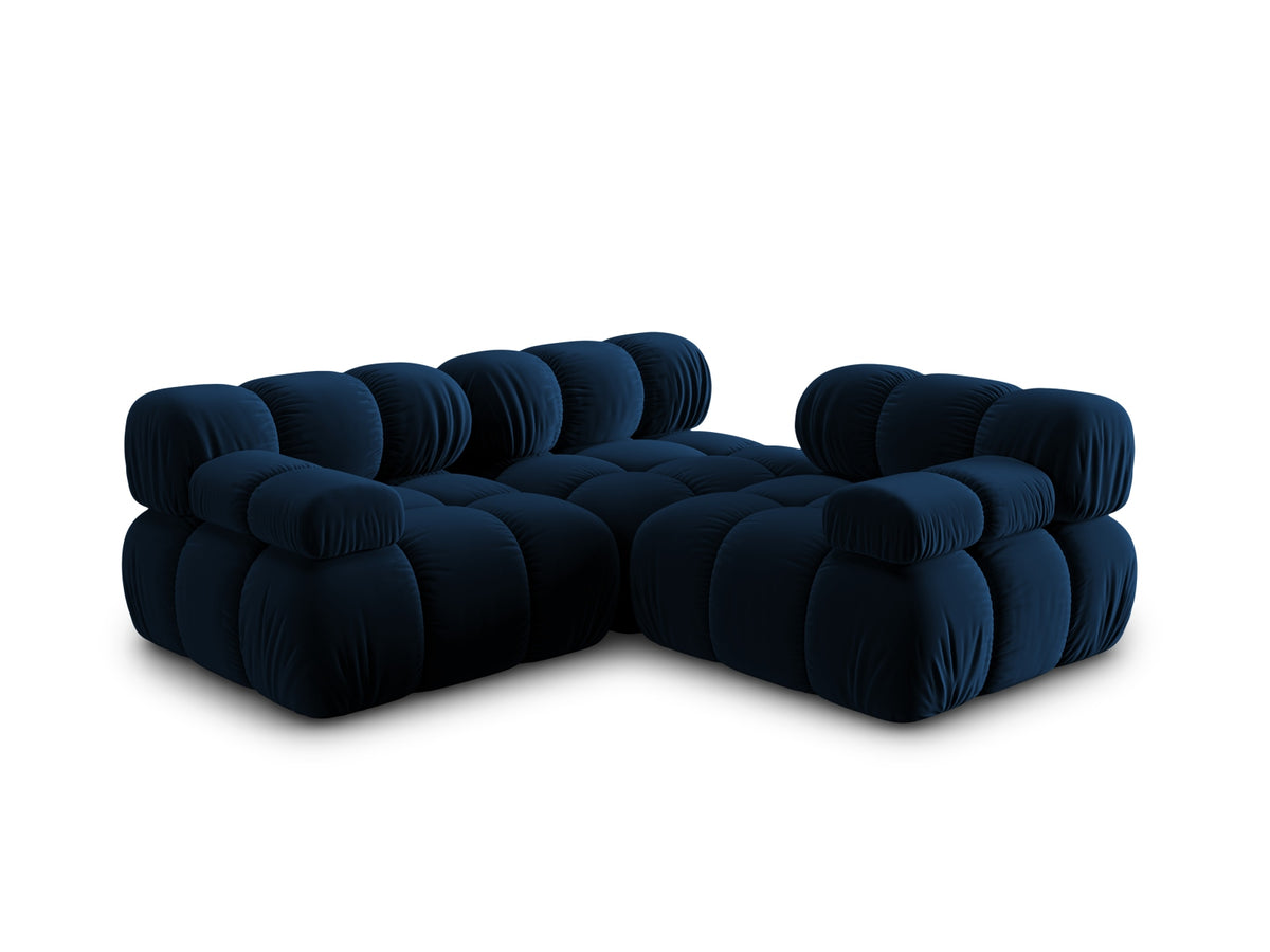 Bellis Velour modulares Sofa 3 Sitzer 94cm in Royal Blue-Bluvel präsentiert im Onlineshop von KAQTU Design AG. 3er Sofa ist von Micadoni