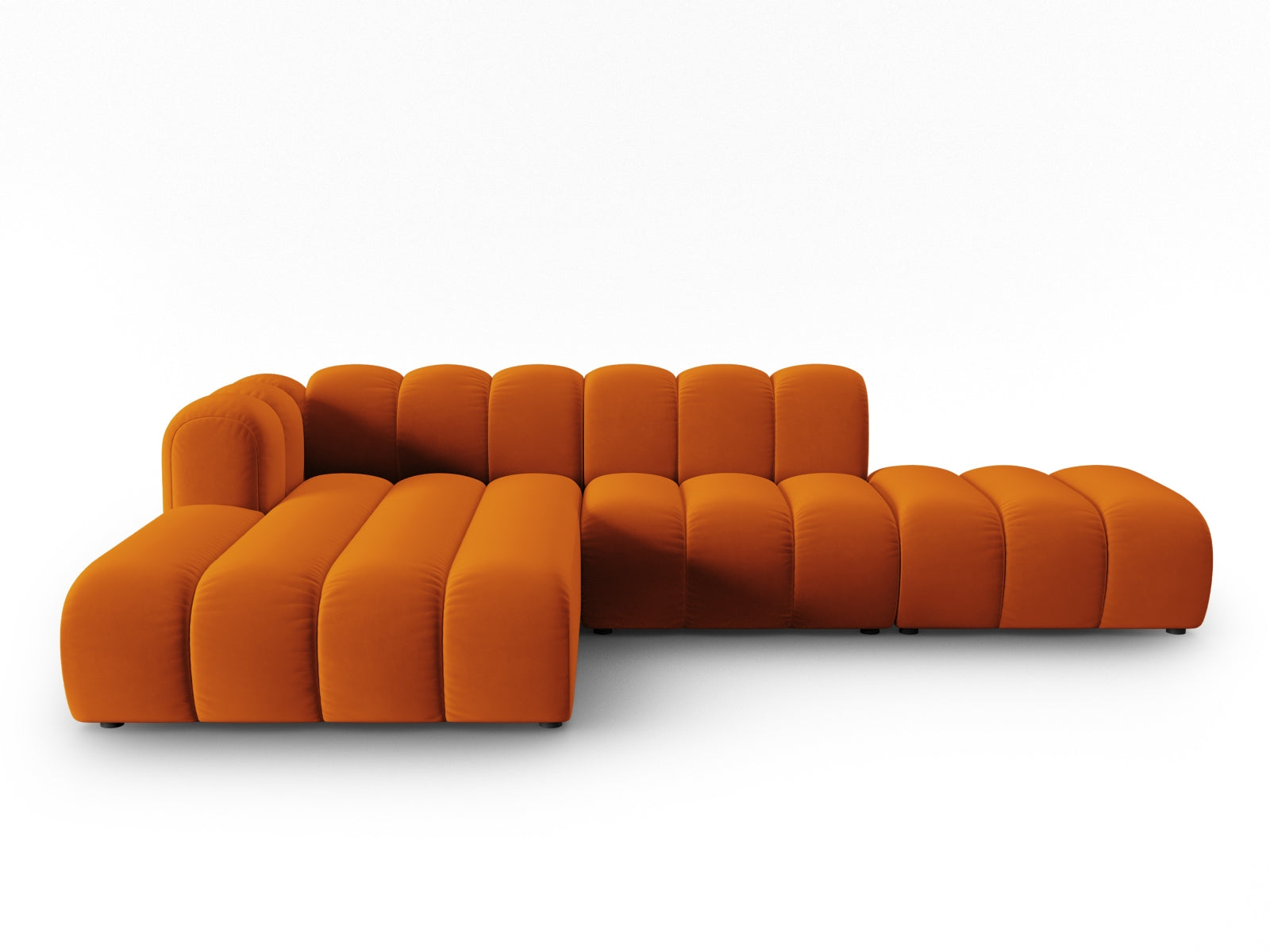 Lupine Velour modulares Ecksofa open links 5 Sitzer in Terracotta präsentiert im Onlineshop von KAQTU Design AG. L-Sofa links ist von Micadoni