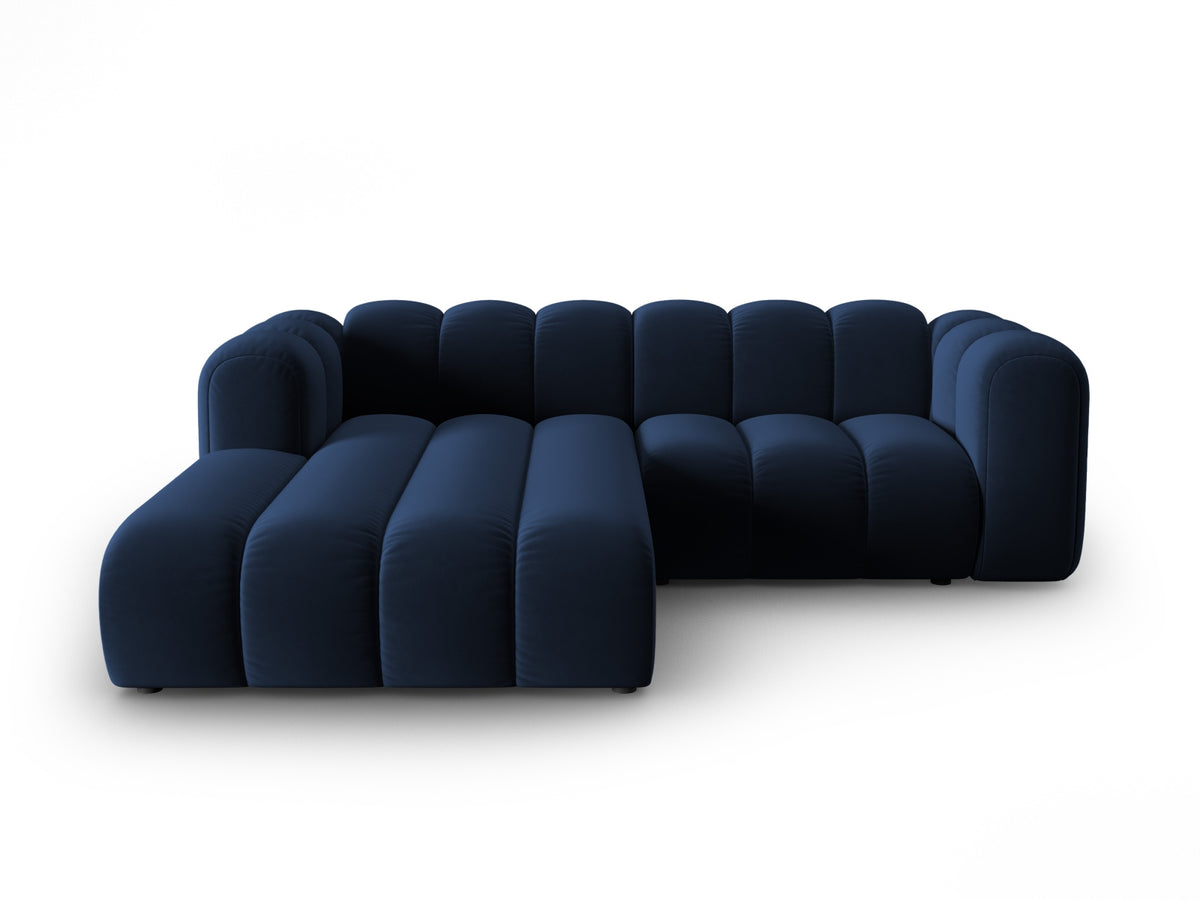 Lupine Velour modulares Ecksofa links 3 Sitzer in Royal Blue-Salvador präsentiert im Onlineshop von KAQTU Design AG. L-Sofa links ist von Micadoni